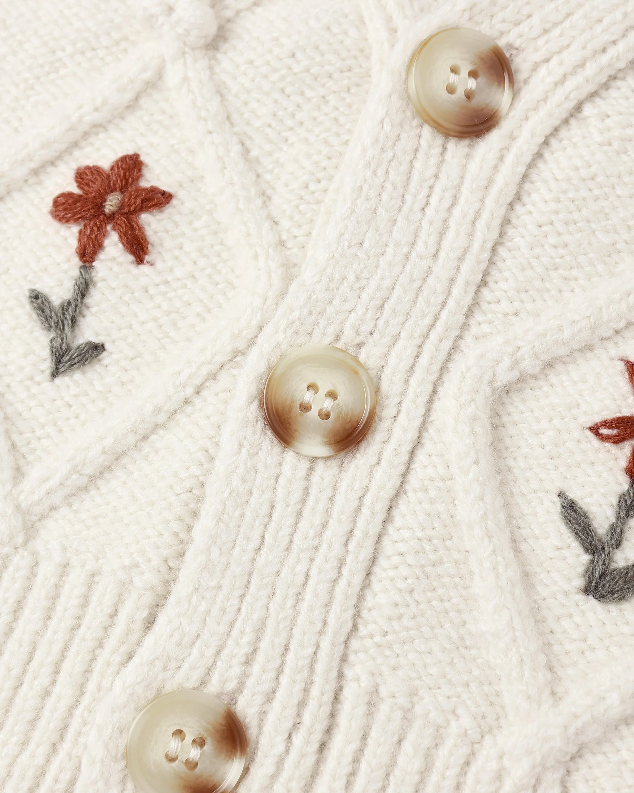 Boxy Crop Cardigan || Winter Daisy Embroidery - Image 7