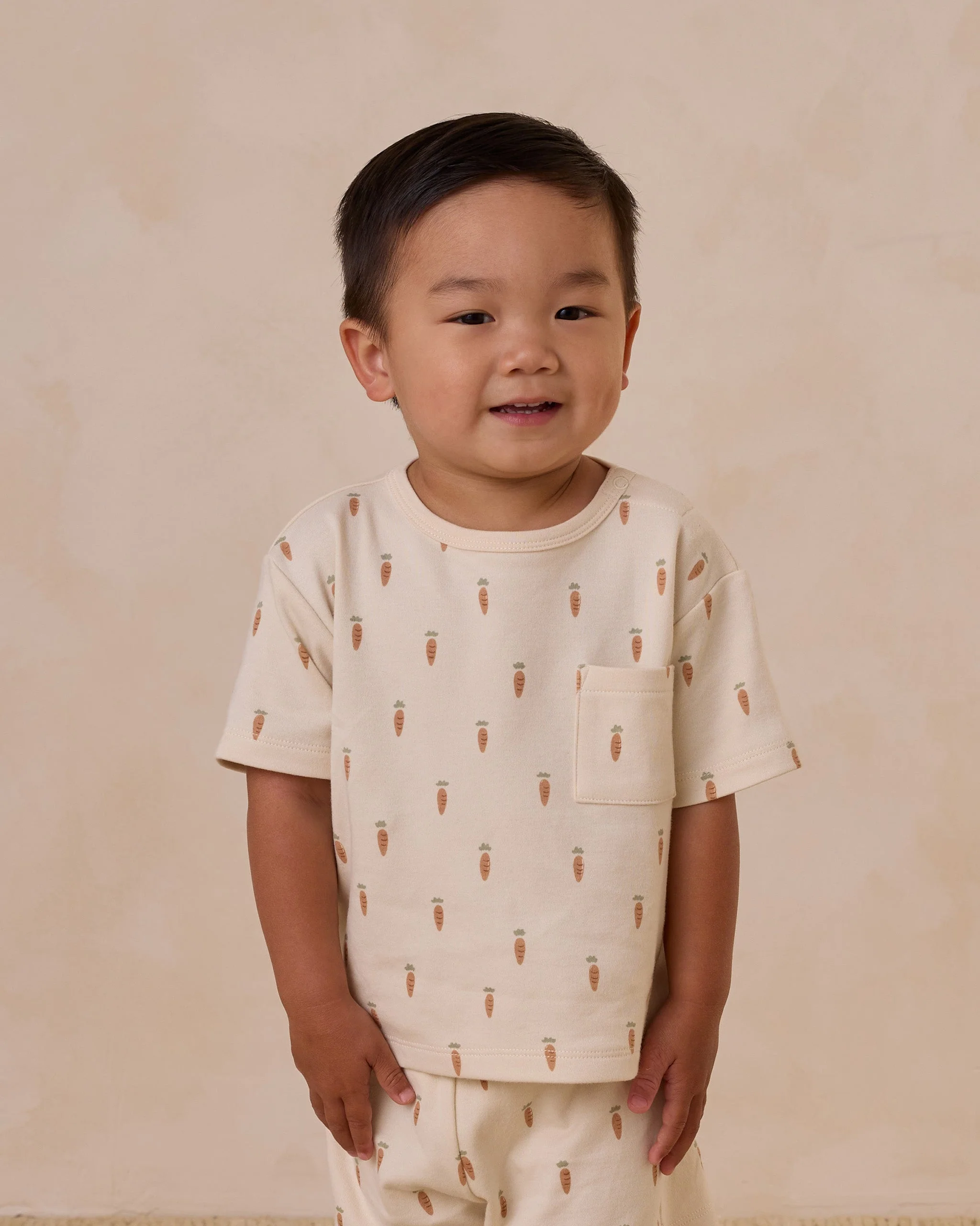 -Boxy Pocket Tee + Short Set || Carrots- - Image 2