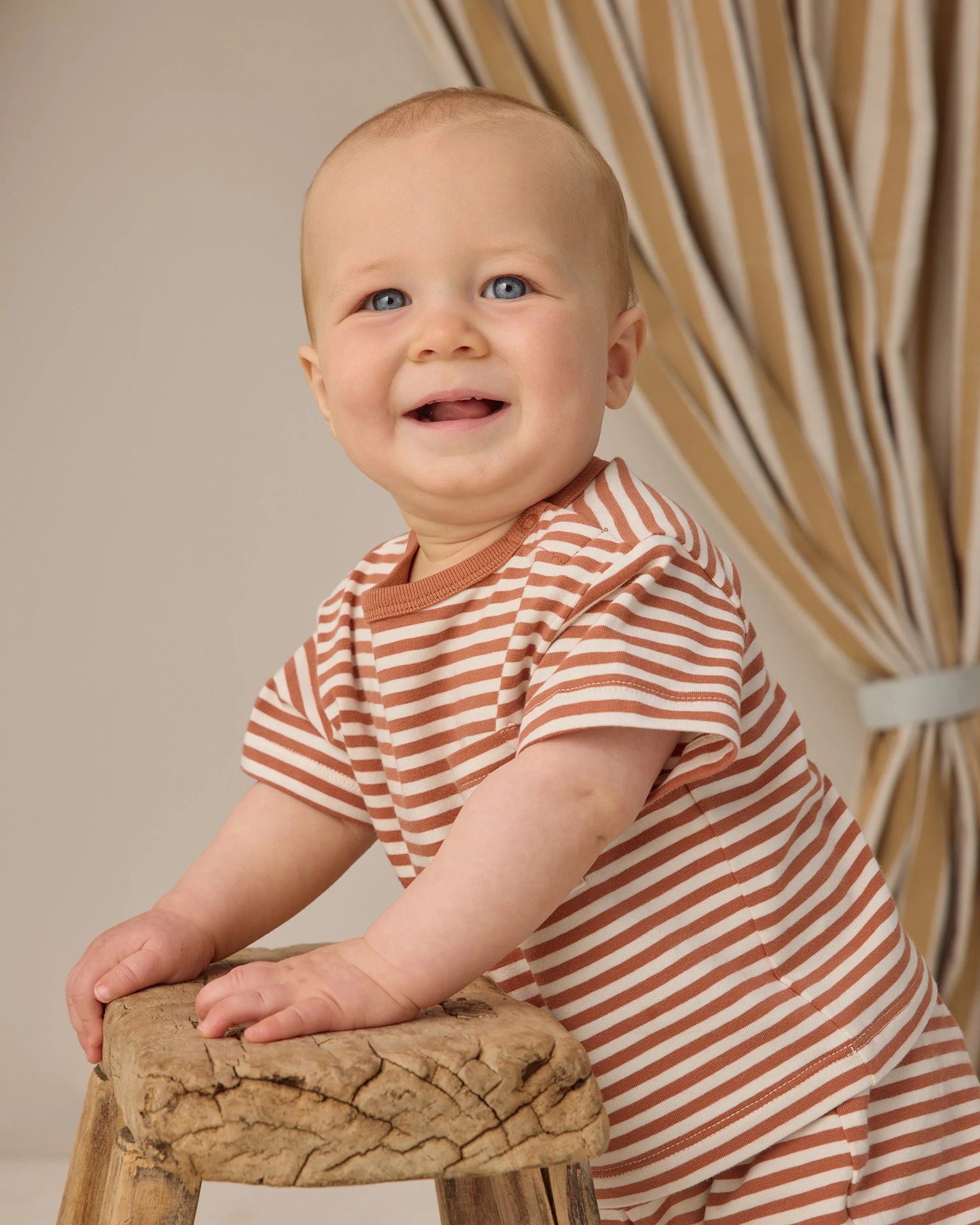 Boxy Pocket Tee + Short Set Poppy Stripe - Image 3
