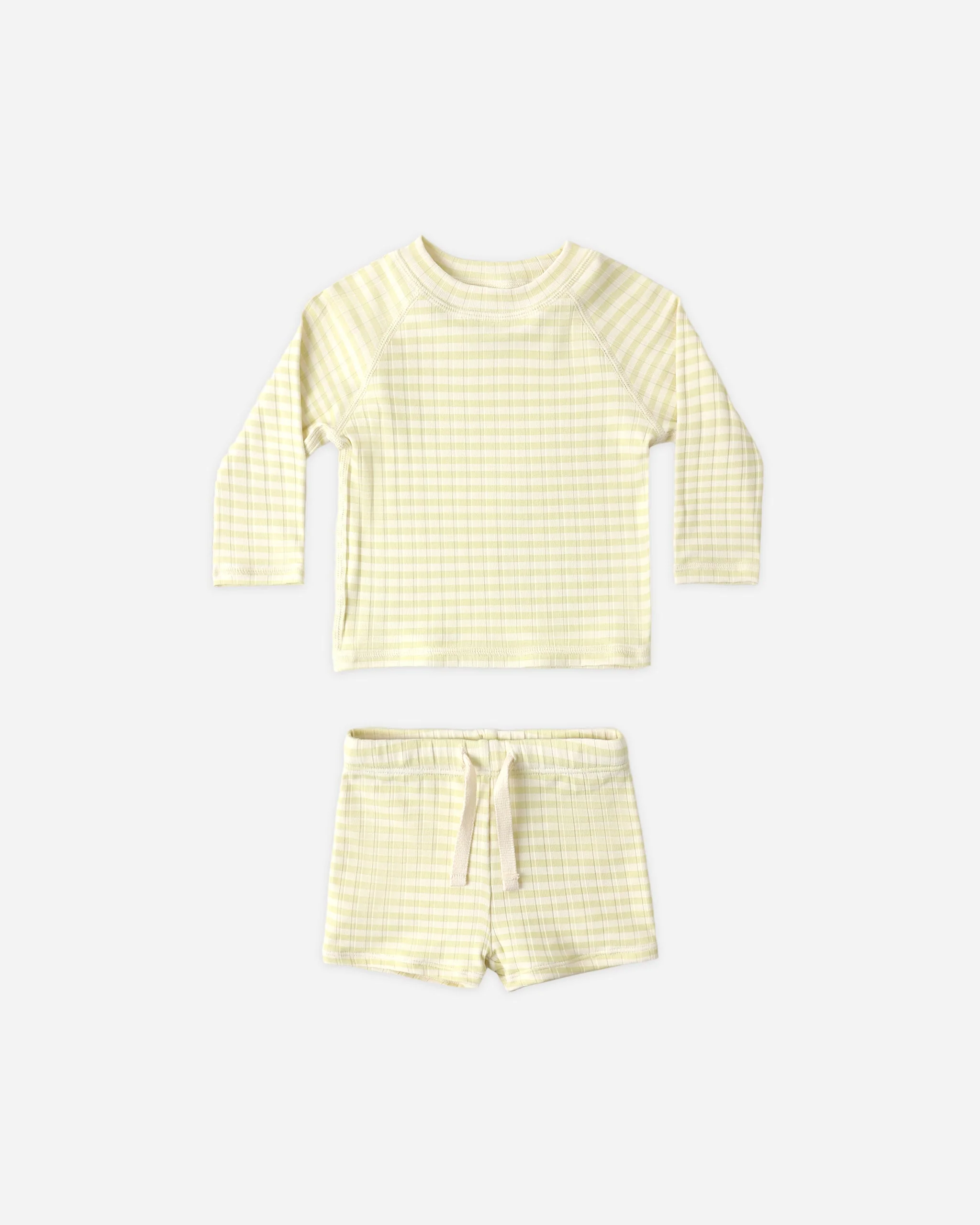 Boys Rashguard Set Citron Stripe