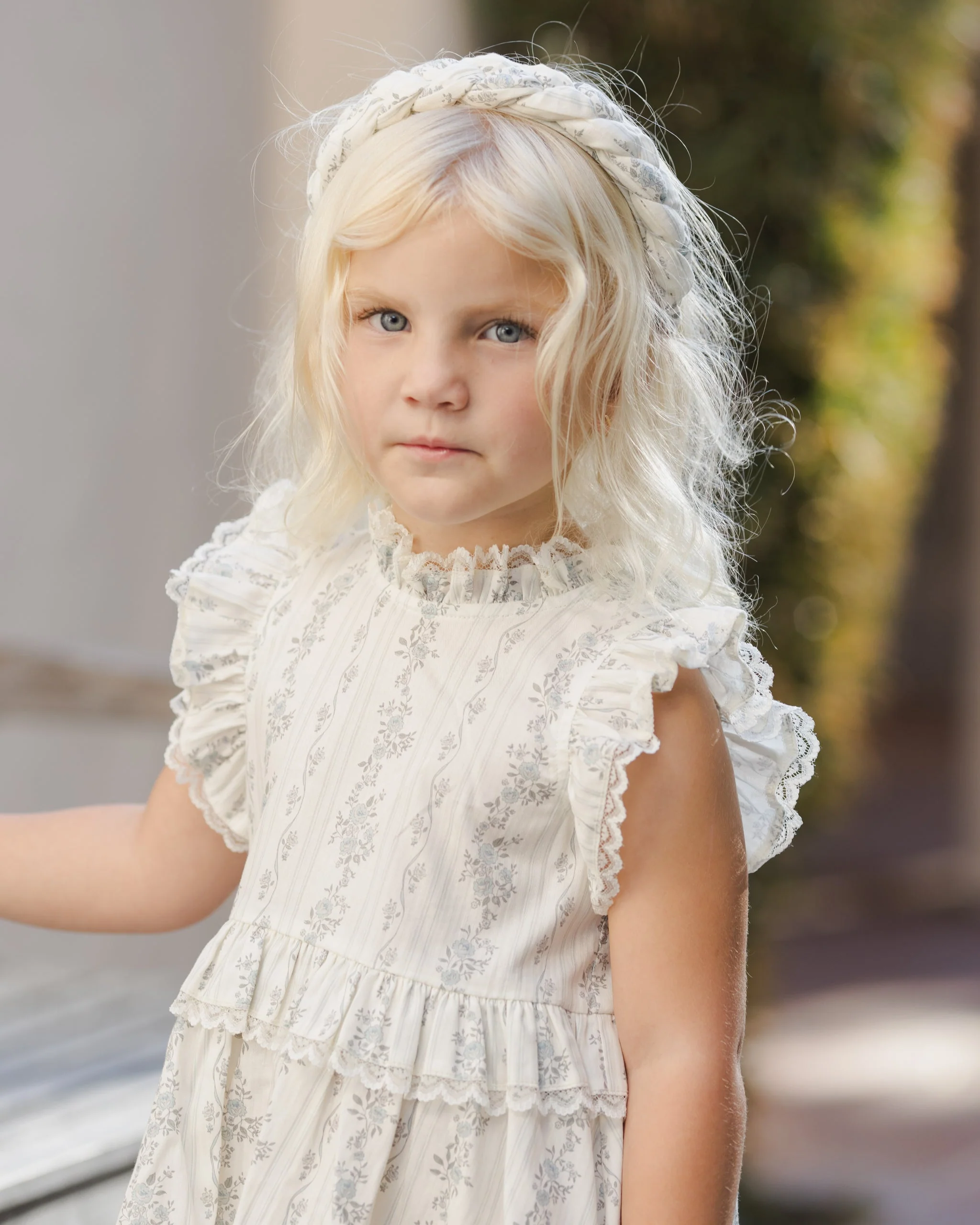 Braided Headband French Floral Stripe - Image 4