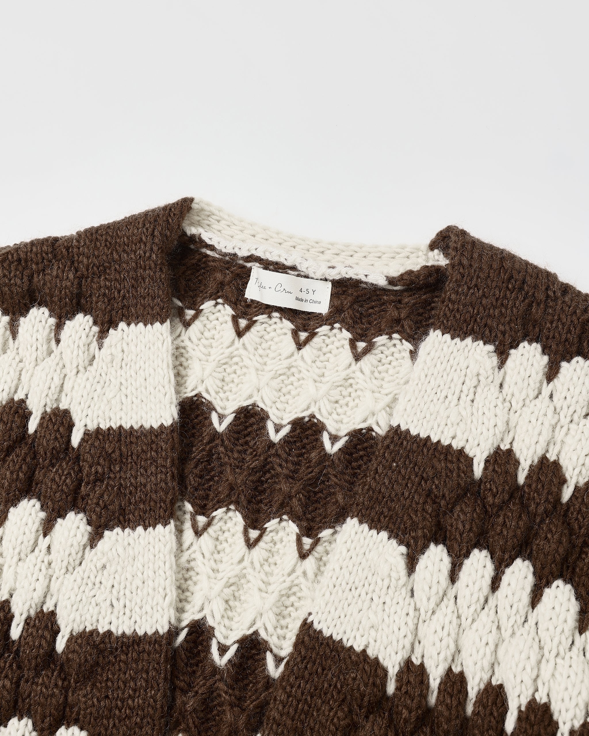 Bubble Knit Cardigan || Brown Stripe - Image 5