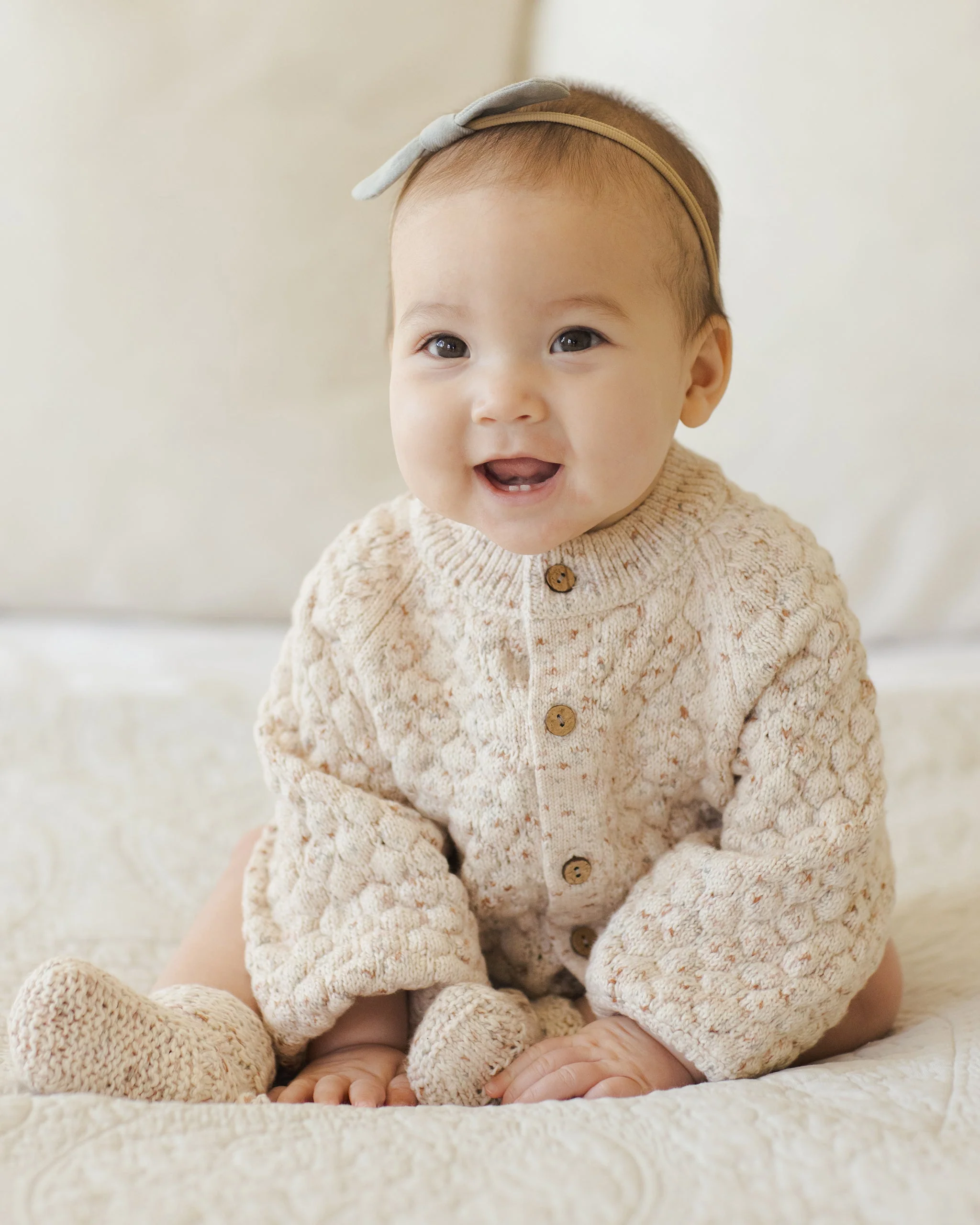 Bubble Knit Cardigan || Natural Confetti - Image 2