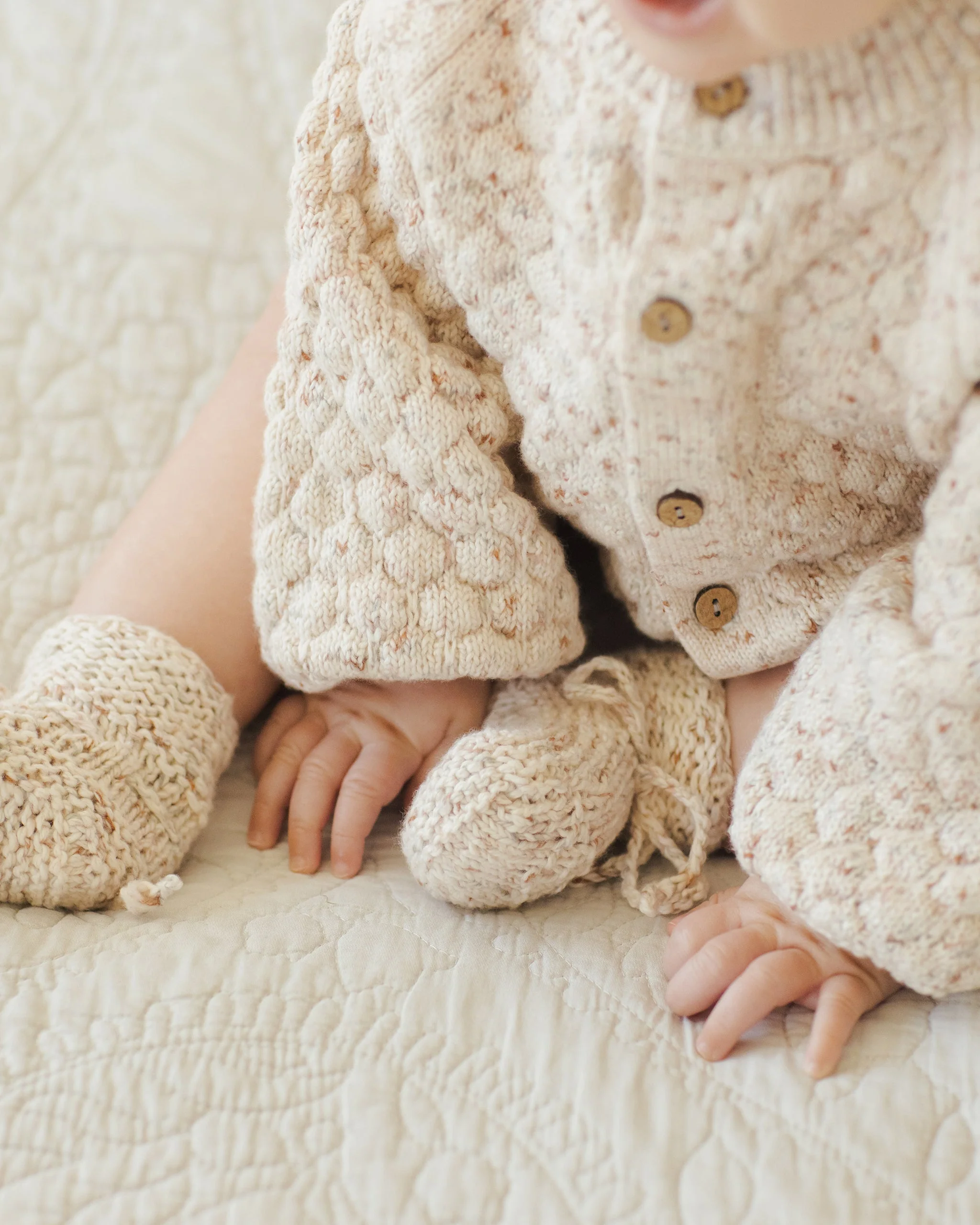 Bubble Knit Cardigan || Natural Confetti - Image 3
