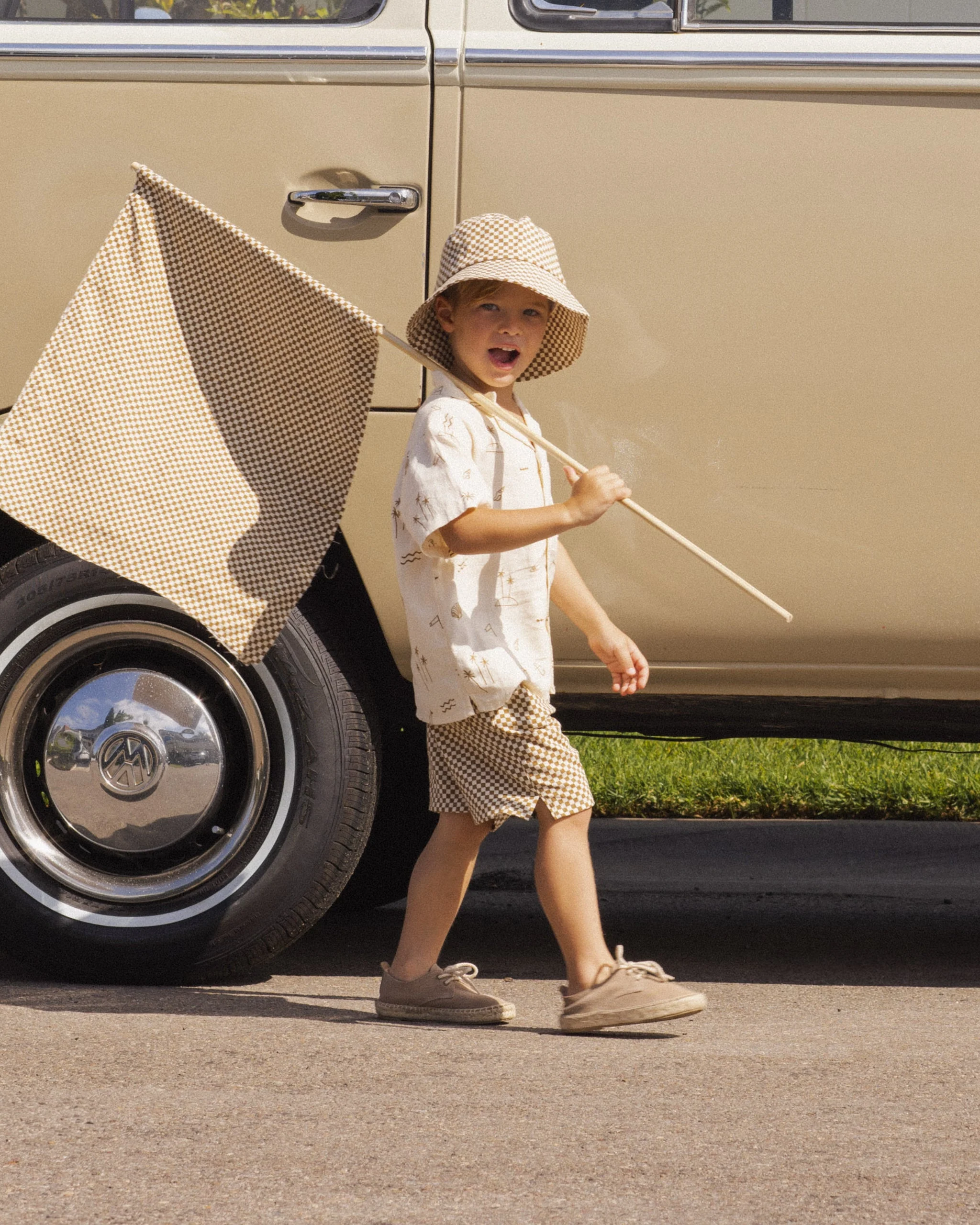 Bucket Hat Ocre Check - Image 2