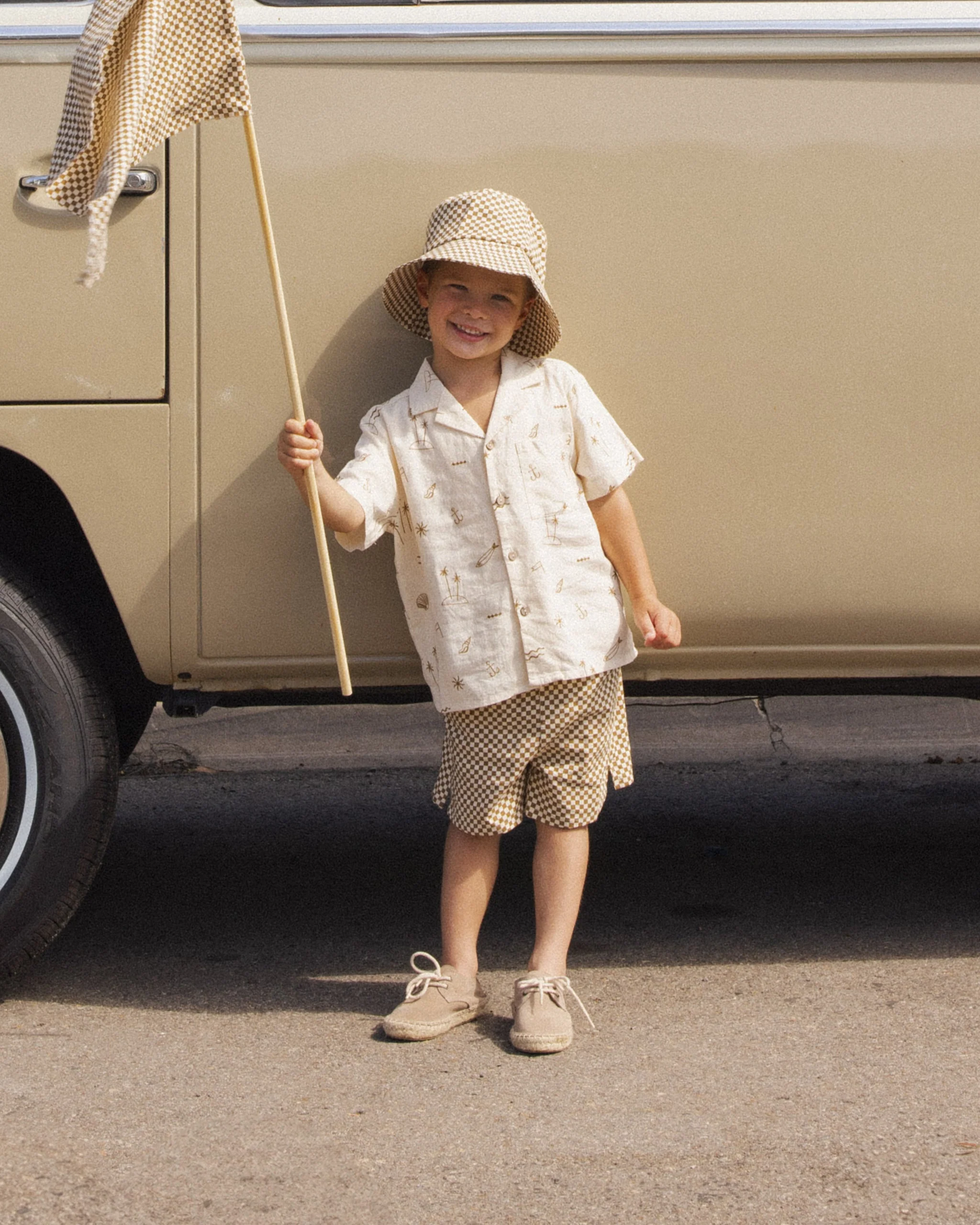Bucket Hat Ocre Check - Image 3