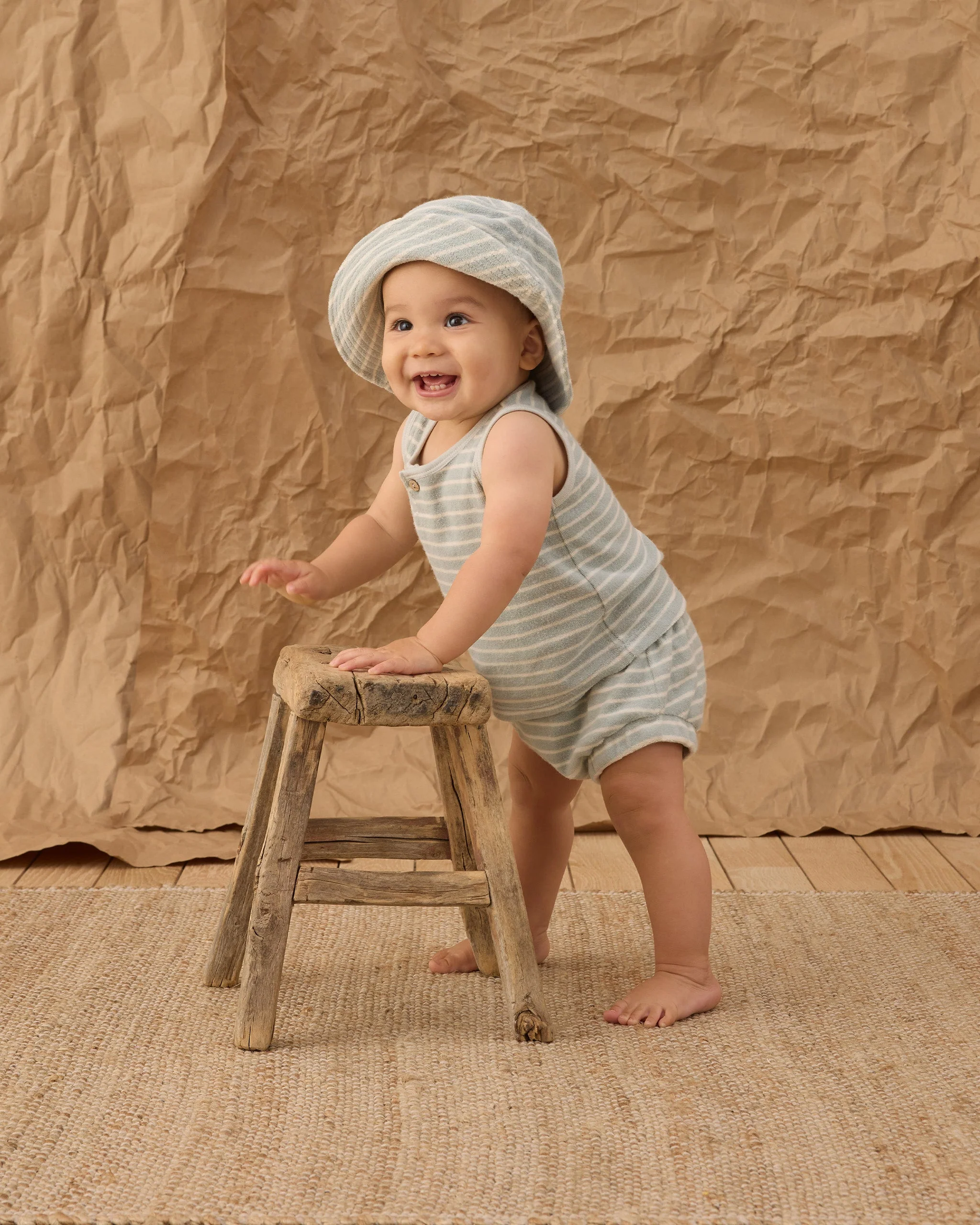 Bucket Hat Seafoam Terry Stripe - Image 3