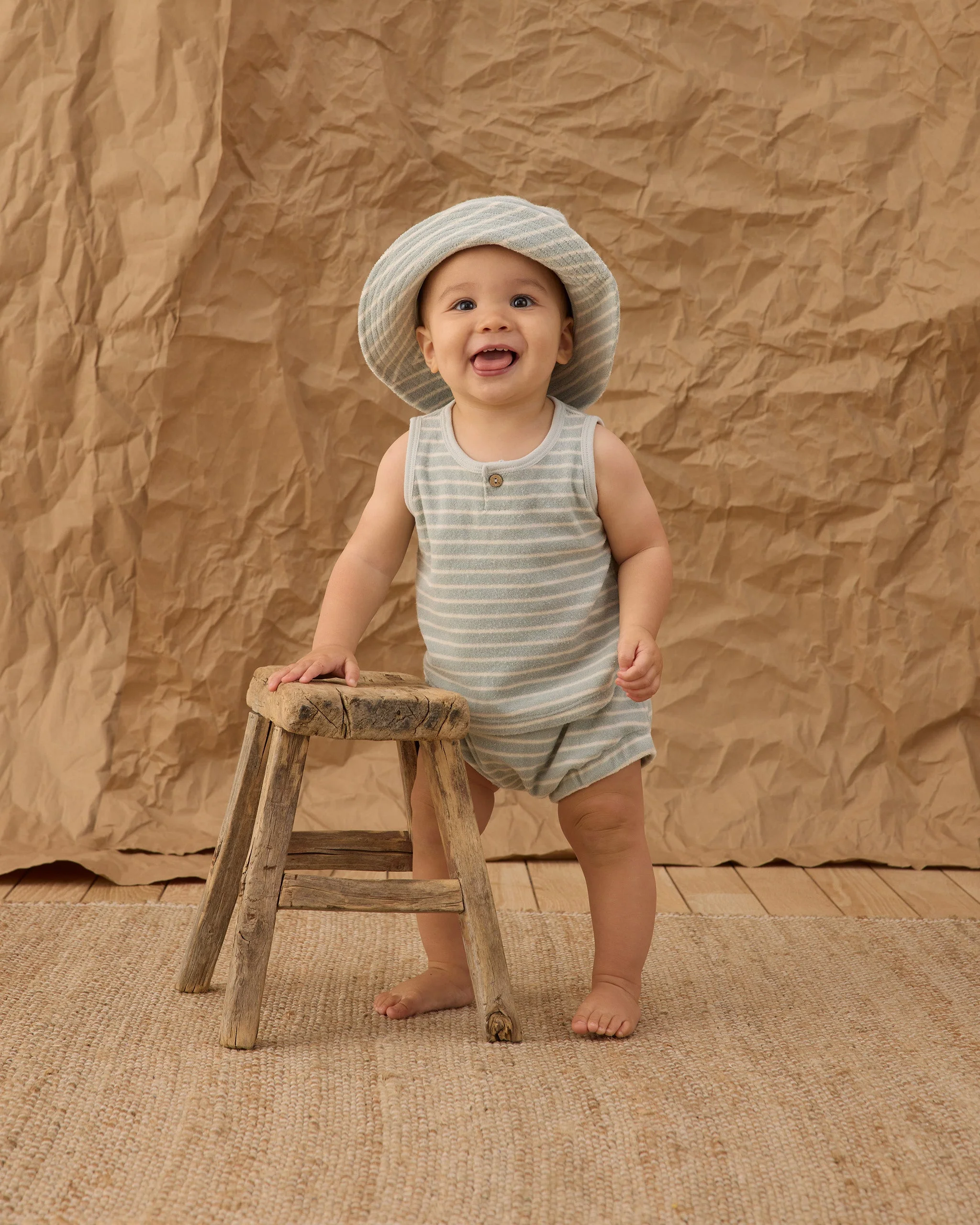 Bucket Hat Seafoam Terry Stripe - Image 4