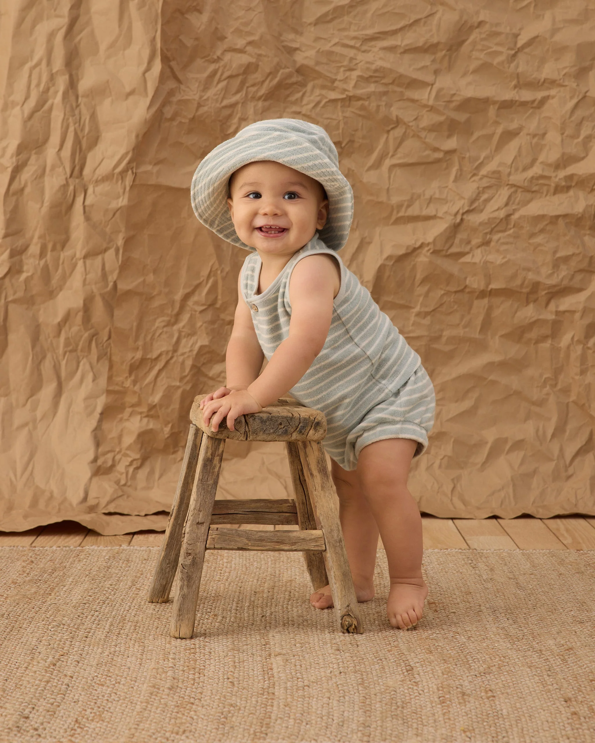Bucket Hat Seafoam Terry Stripe - Image 5