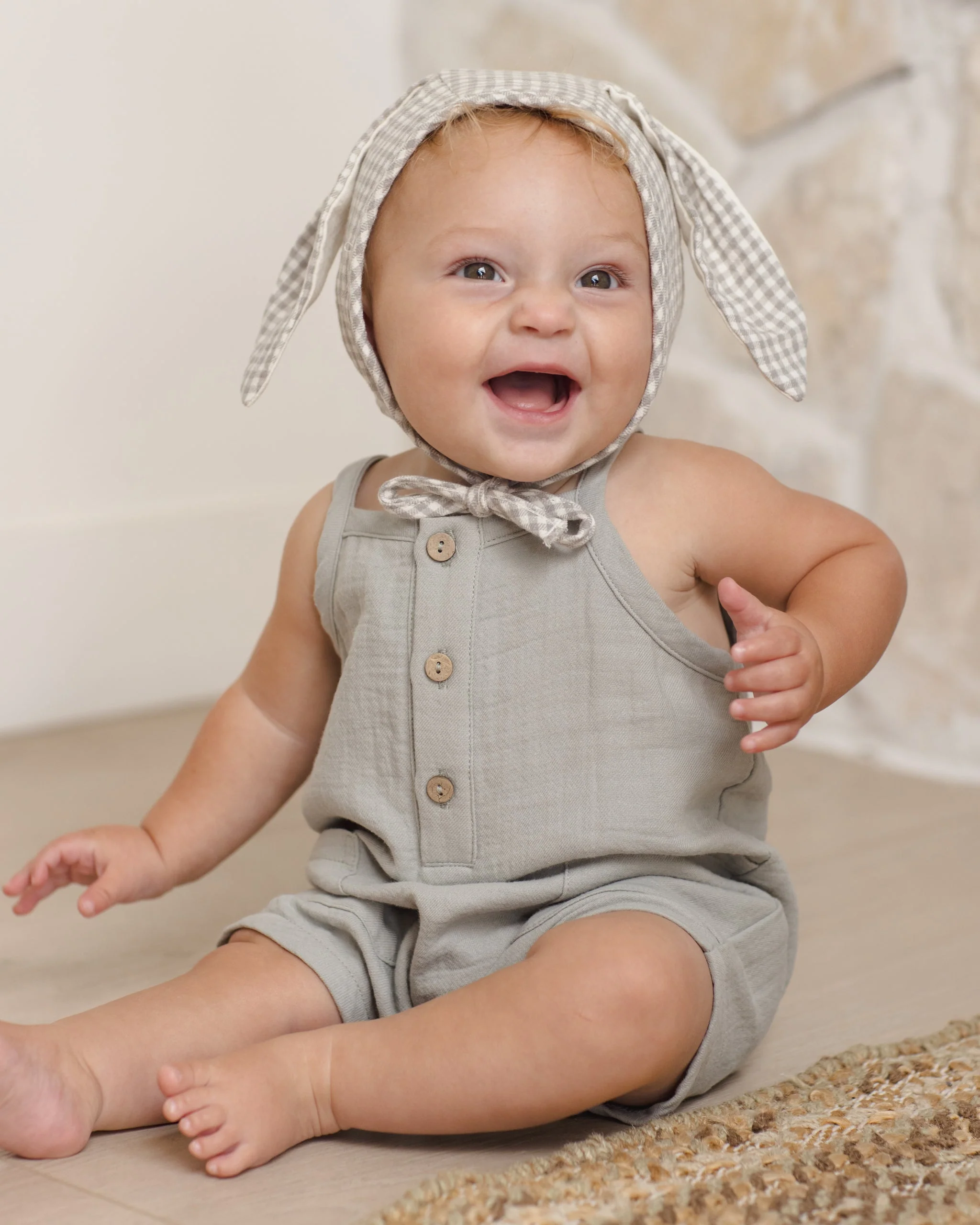 Bunny Bonnet Sage Gingham - Image 3