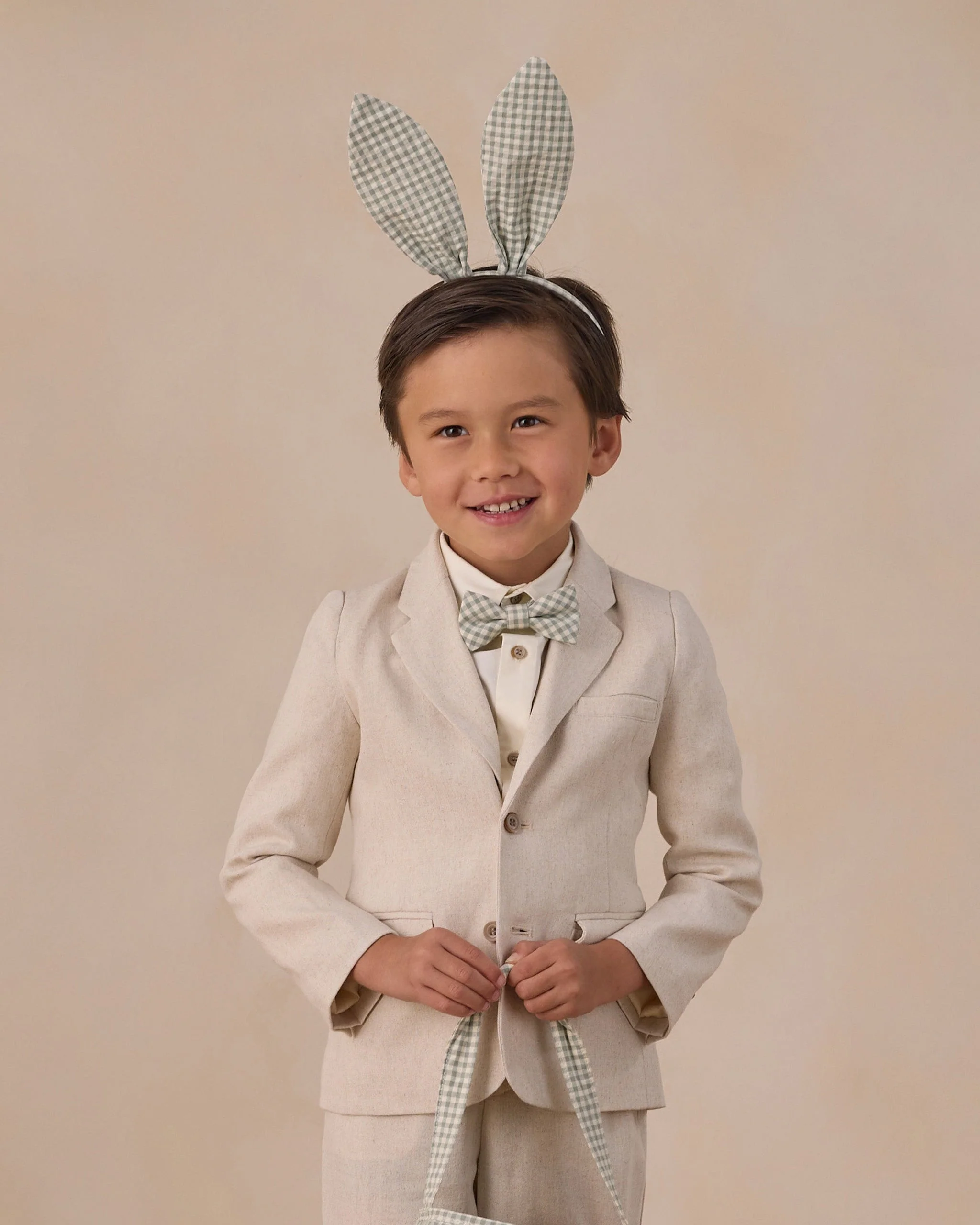 Bunny Headband Eucalyptus Check - Image 2