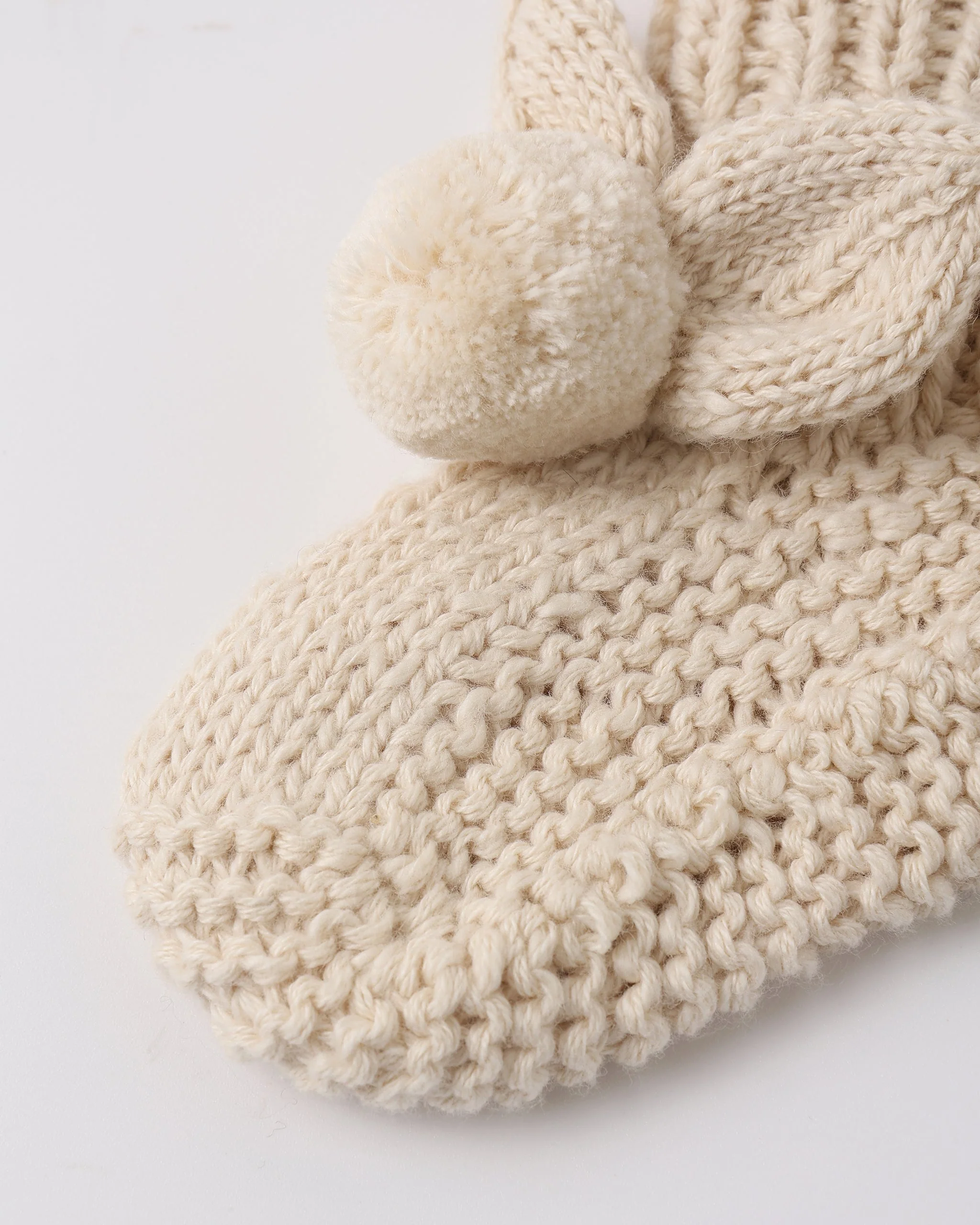 Bunny Knit Booties Ecru - Image 2
