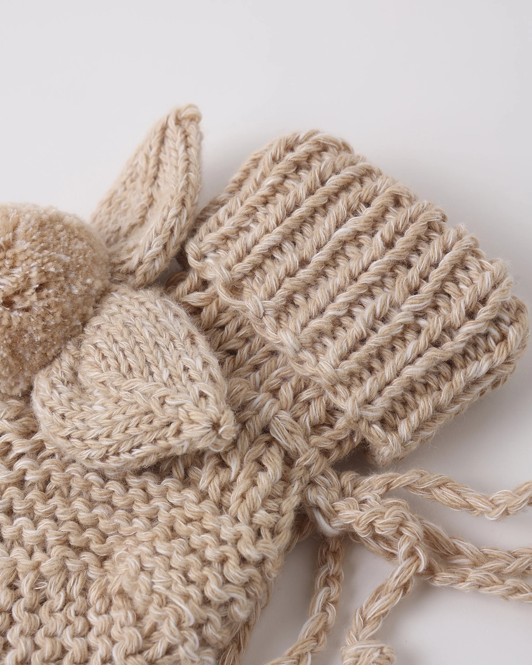 Bunny Knit Booties Heathered Latte - Image 2