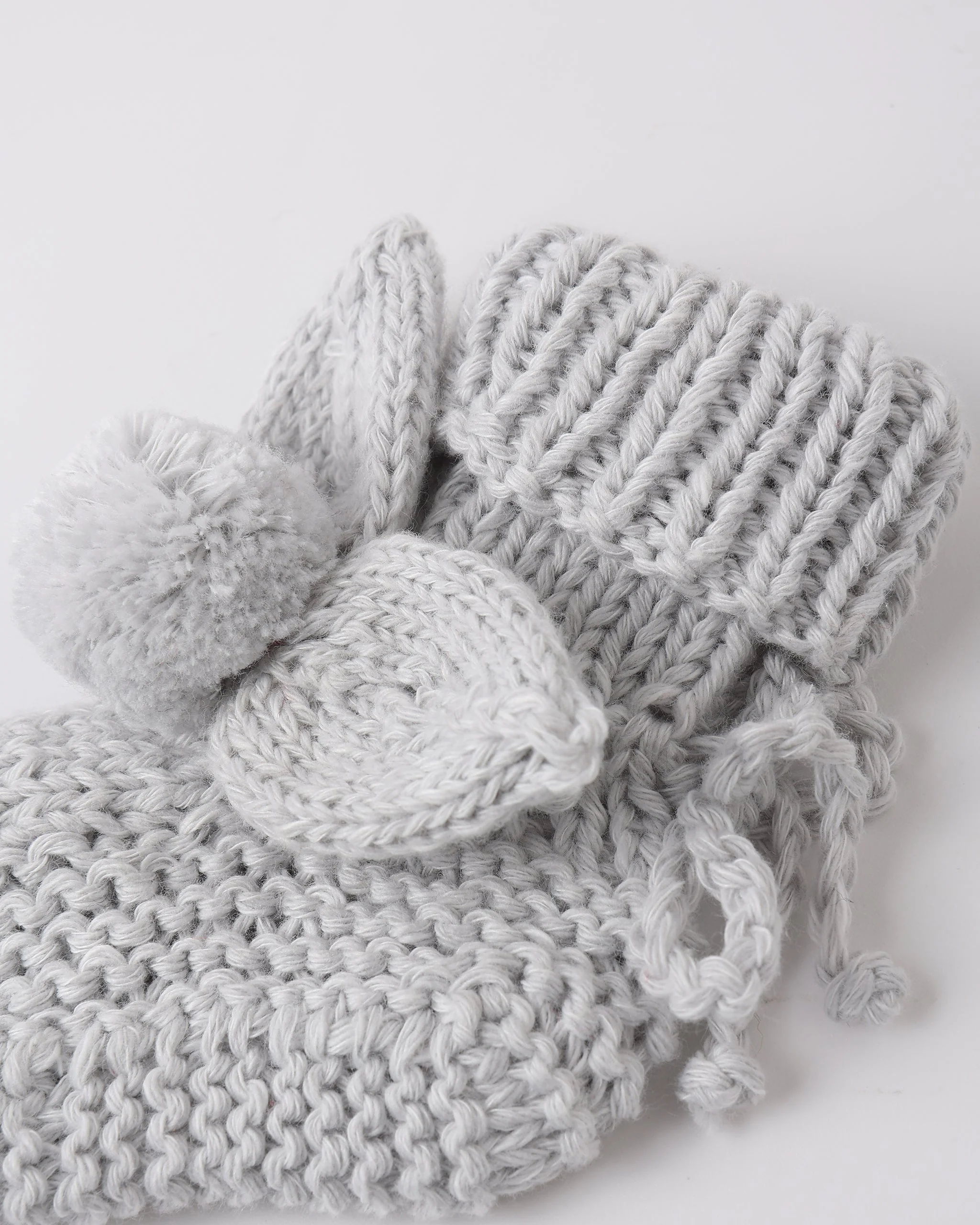 Bunny Knit Booties Heathered Sky - Image 2