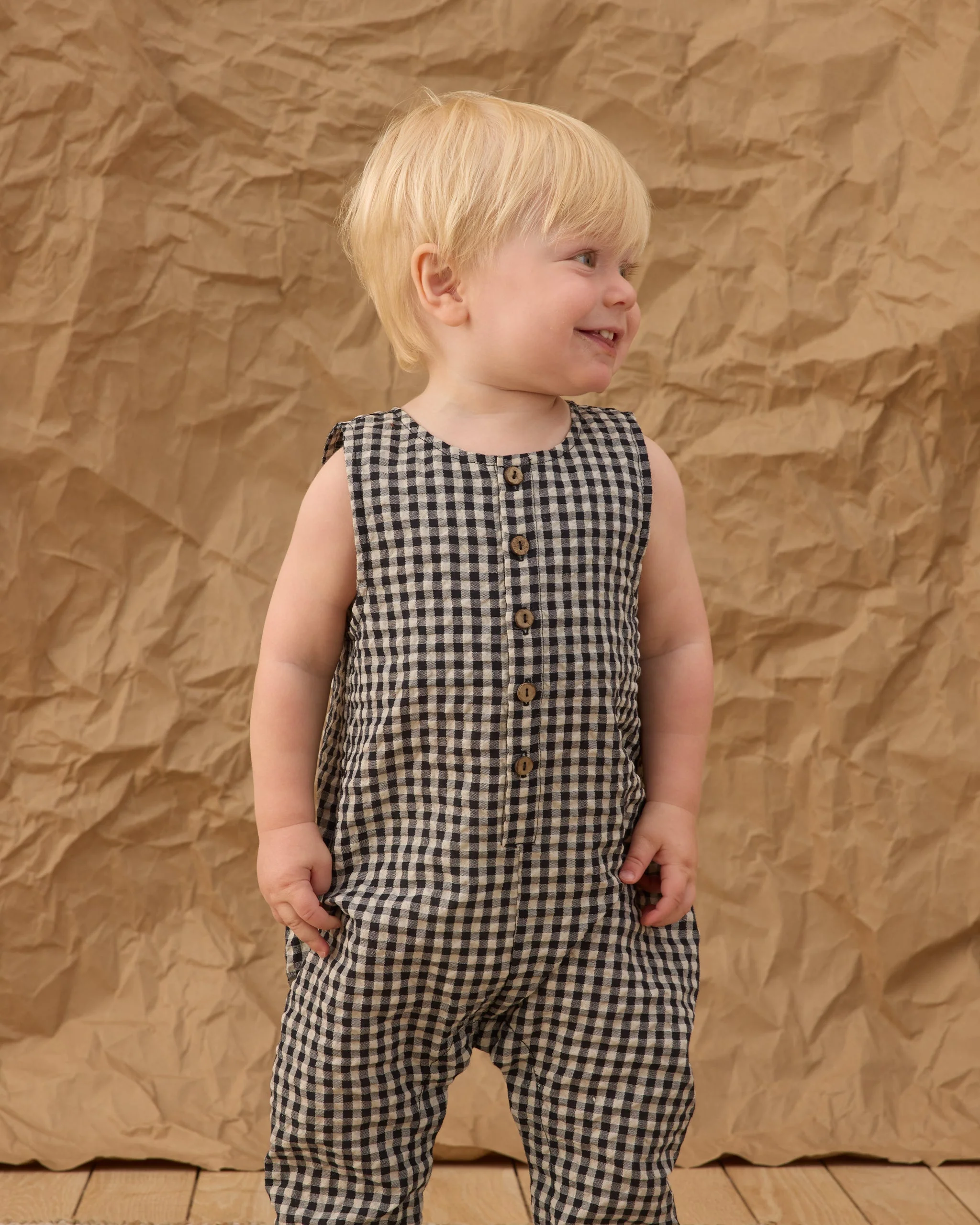 Button Jumpsuit Black Check - Image 3