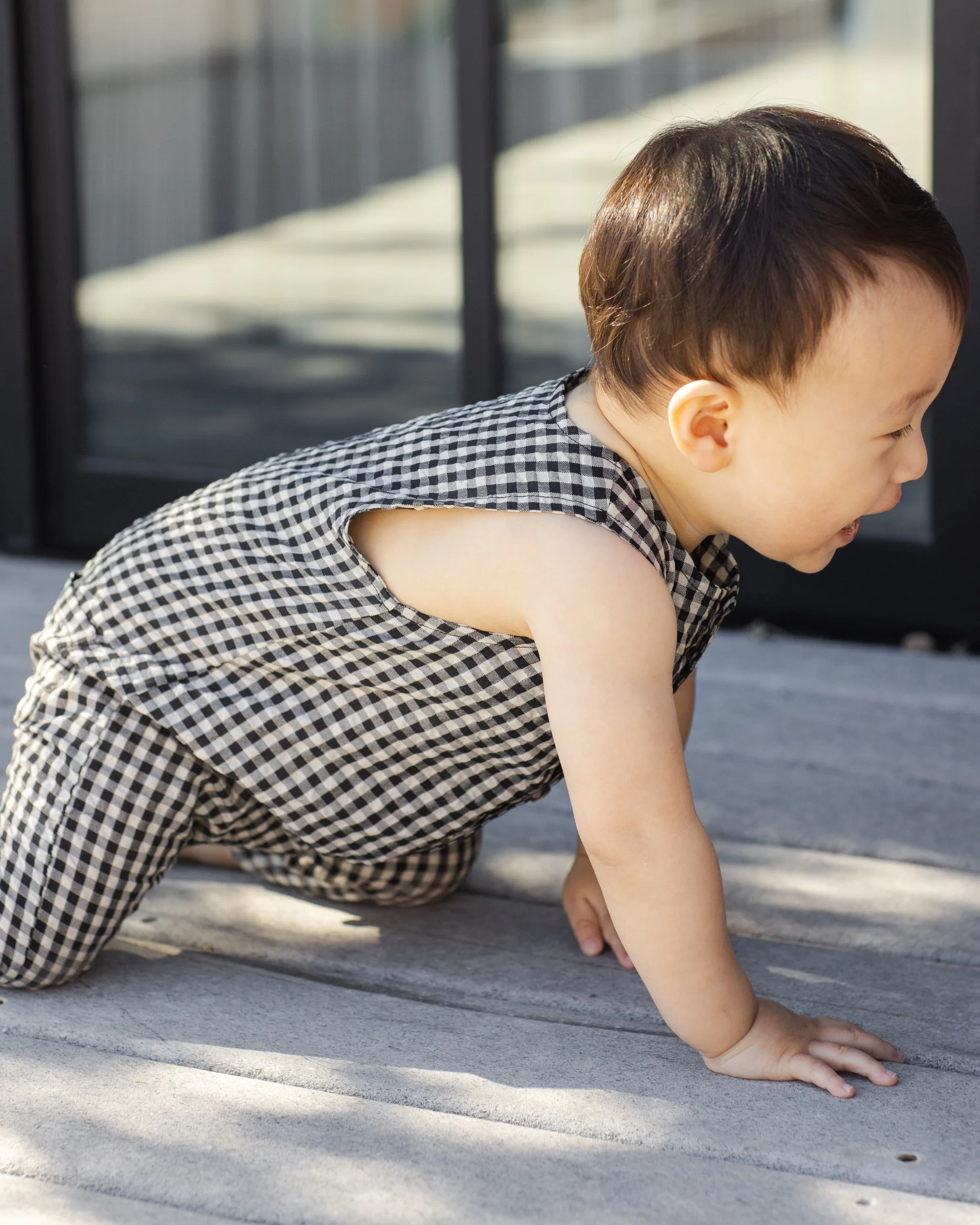 Button Jumpsuit Black Check - Image 5