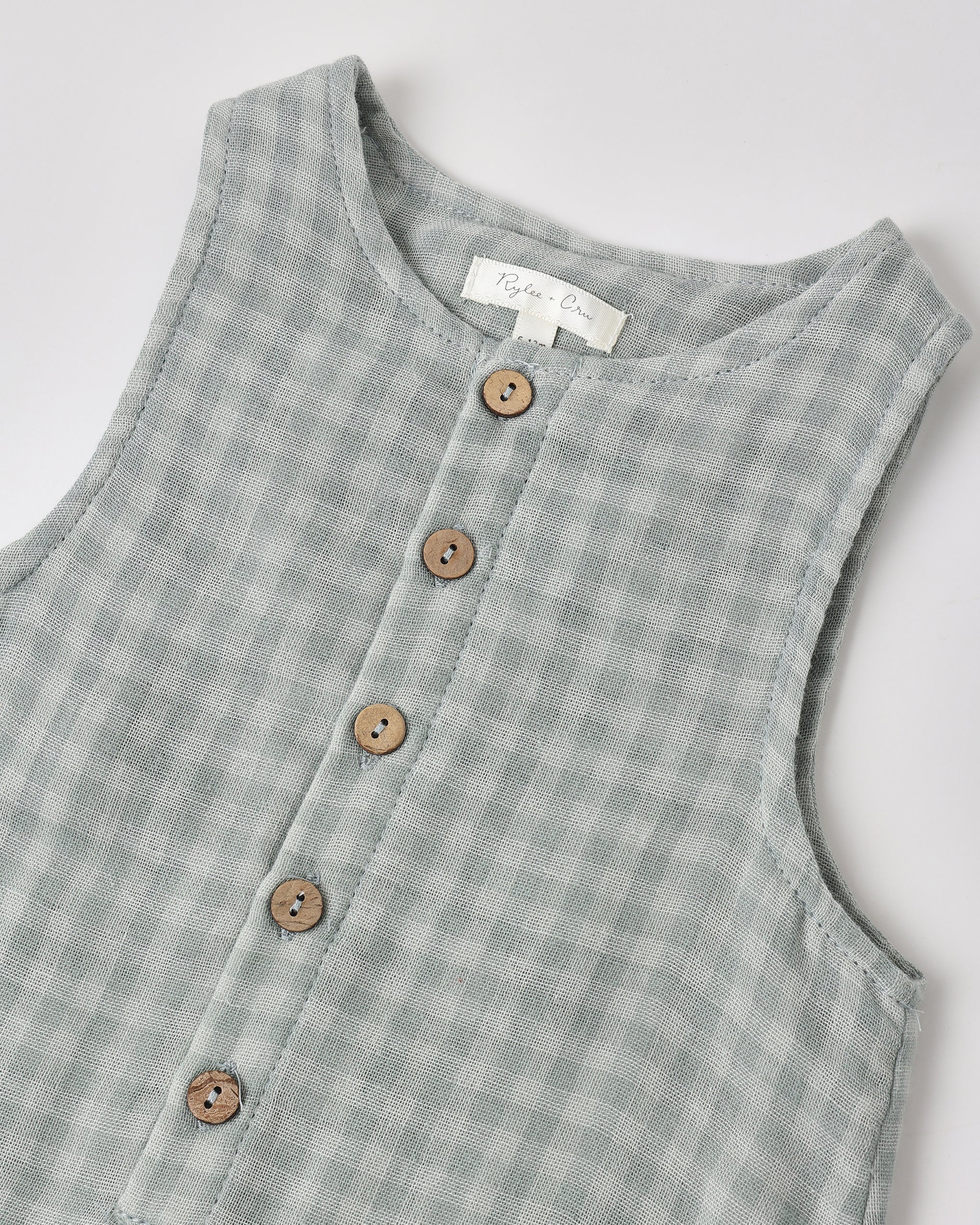 Button Jumpsuit Green Gingham - Image 4