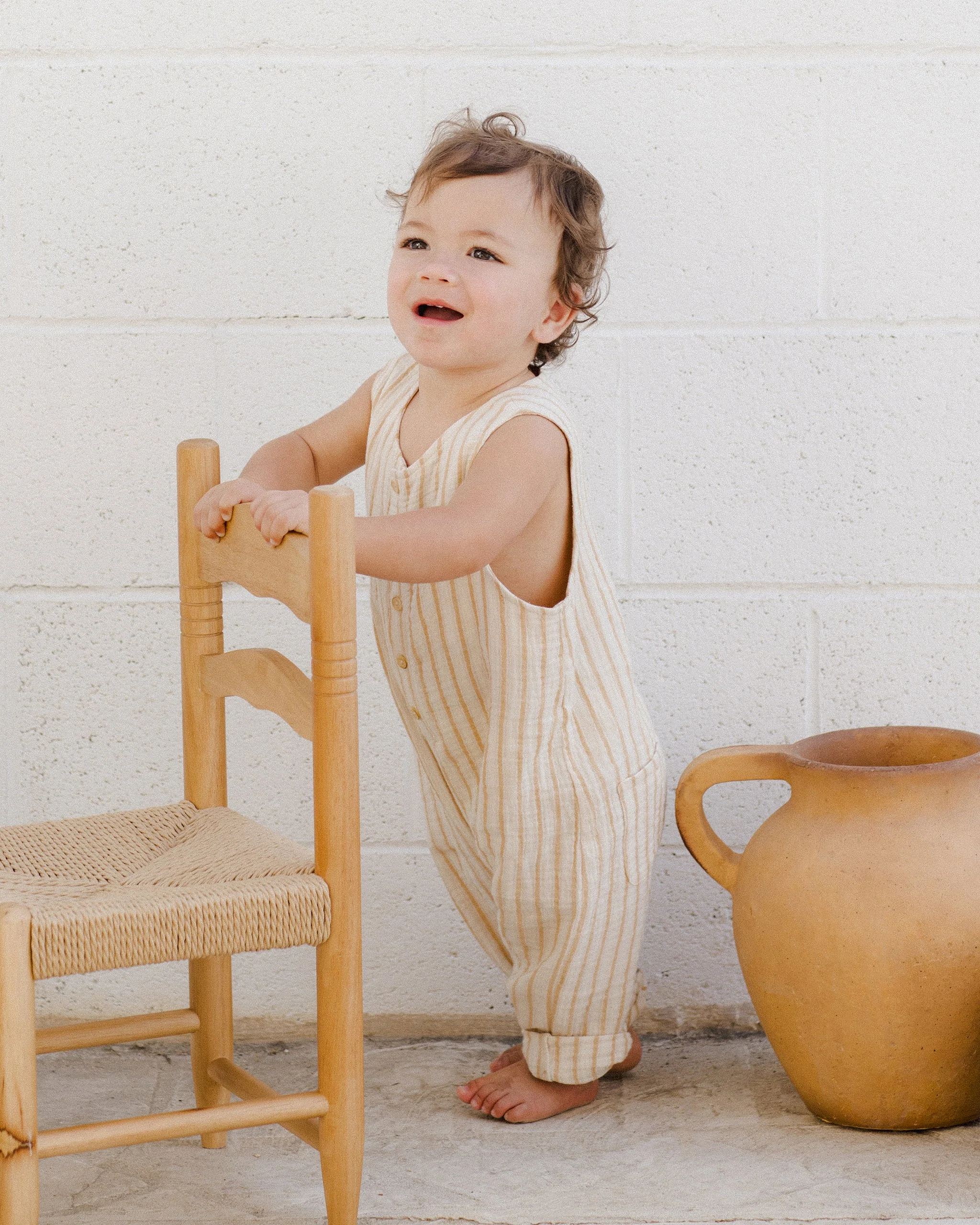 Button Jumpsuit || Marigold Stripe - Image 4