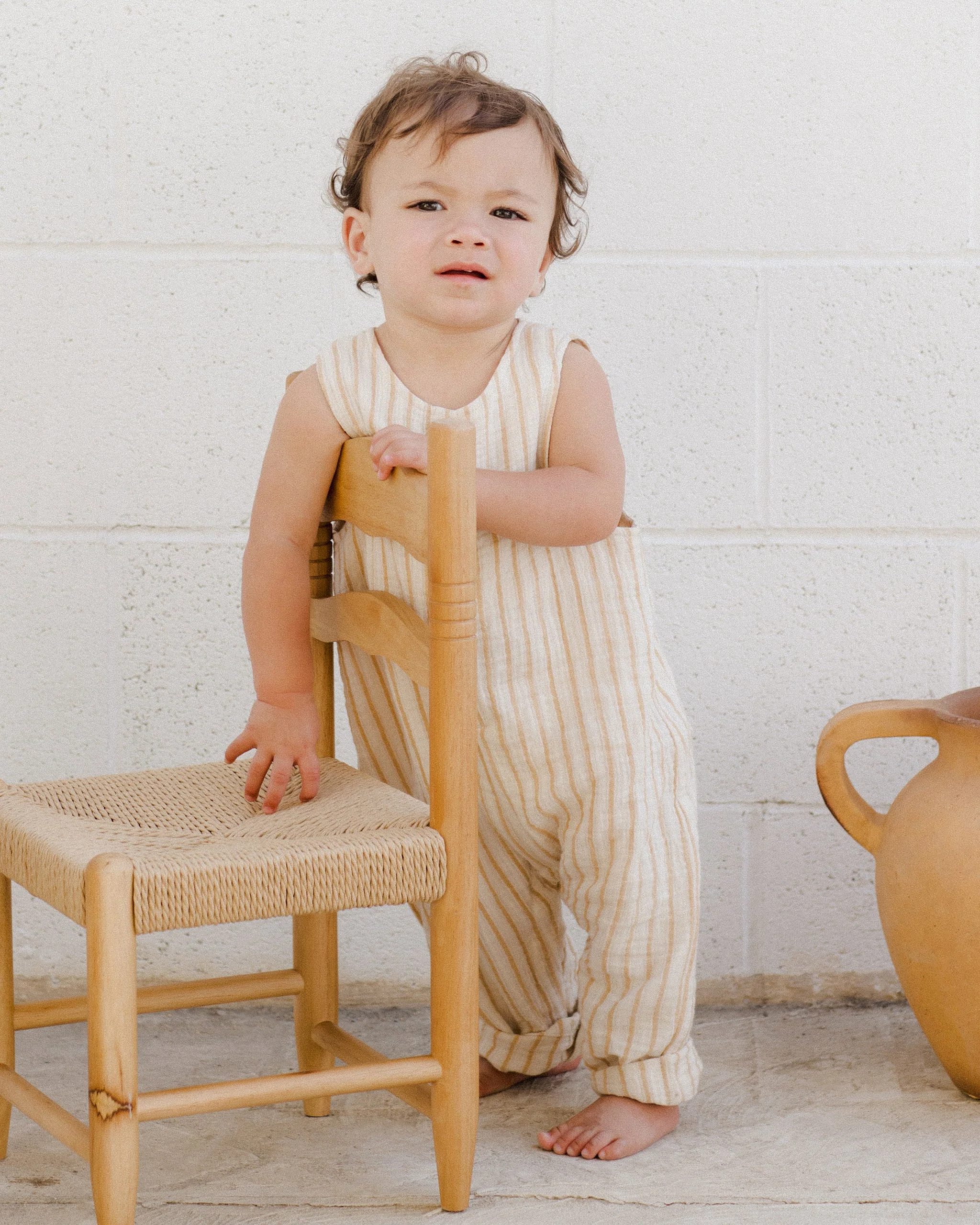 Button Jumpsuit || Marigold Stripe - Image 5