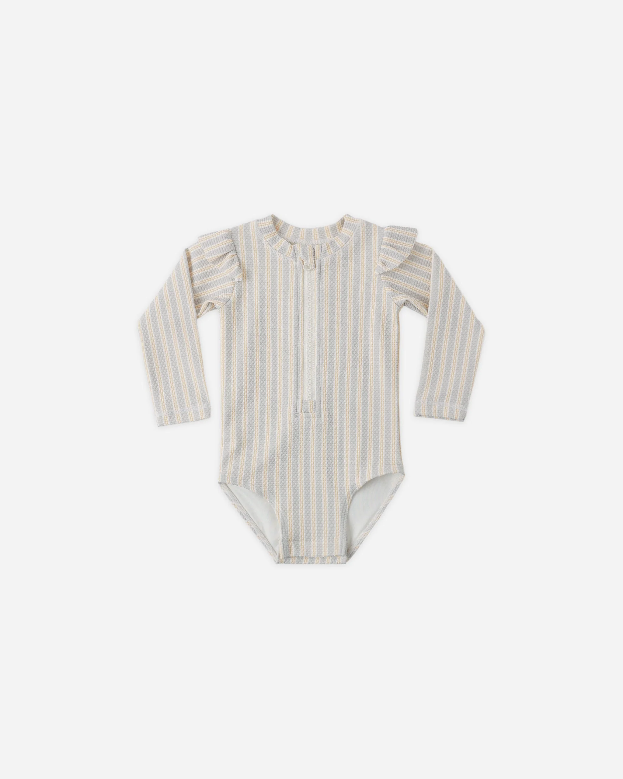 Byron Rashguard One-Piece Blue + Butterscotch Stripe