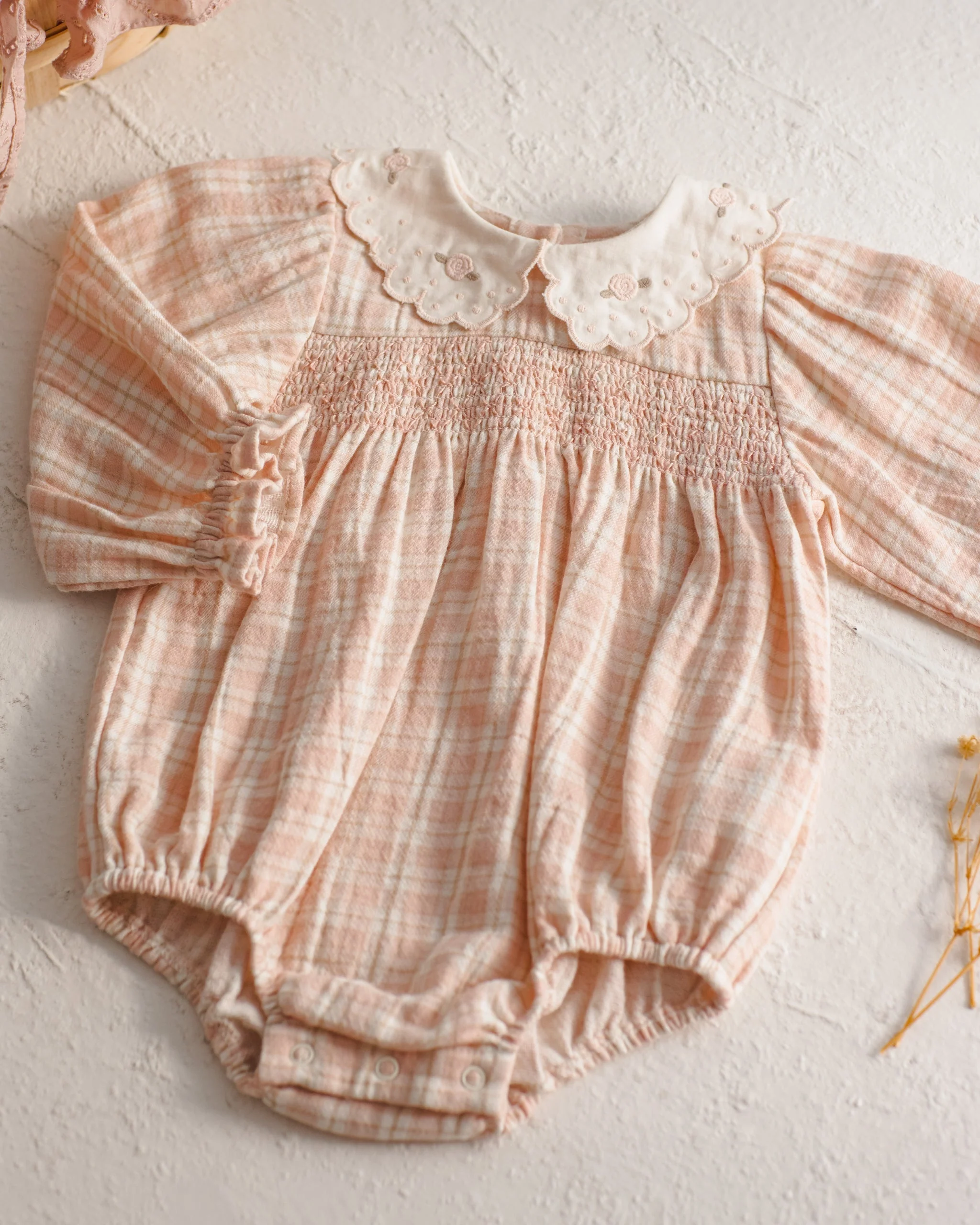 Callie Romper Pink Plaid - Image 3