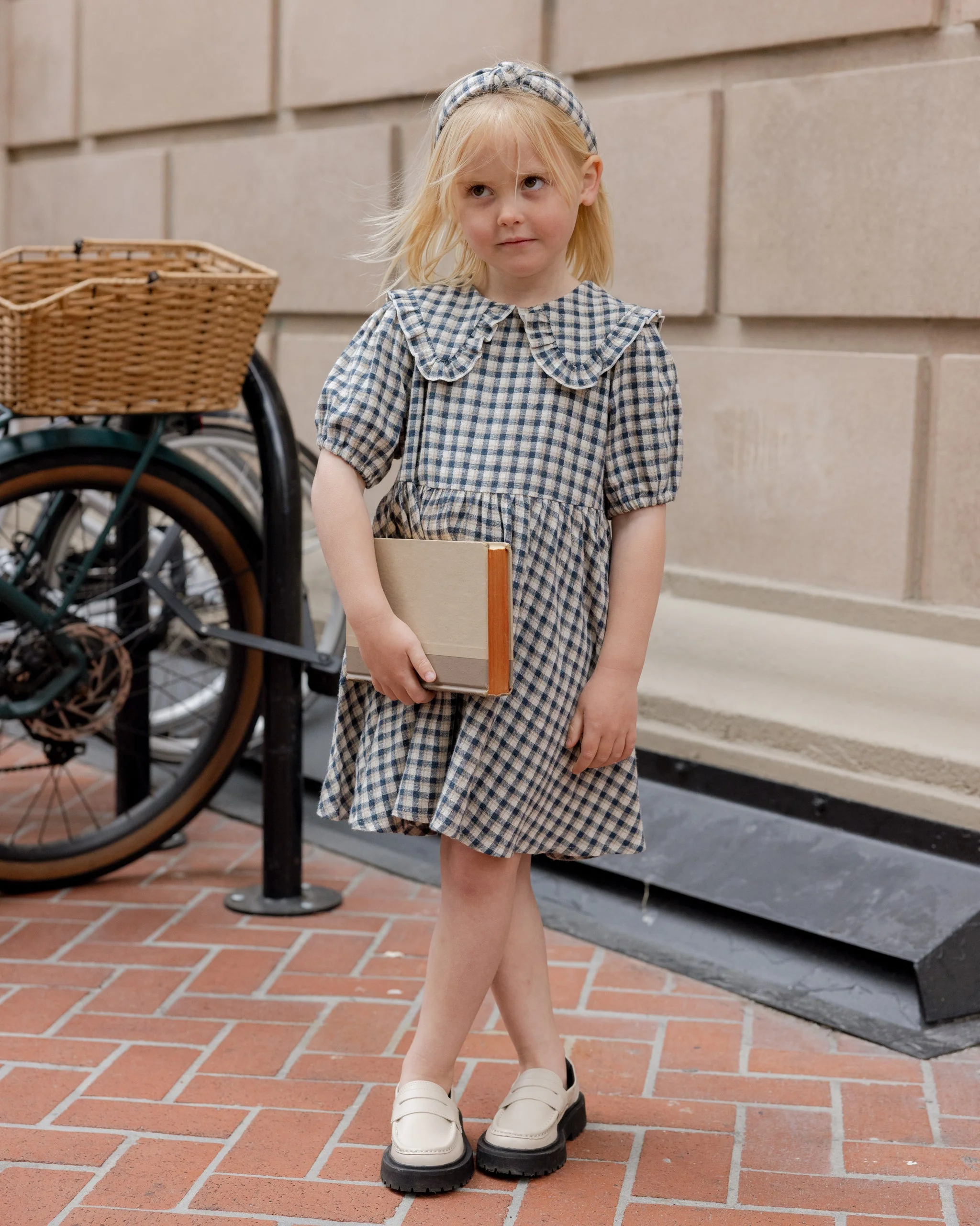 Camille Dress || Navy Check - Image 3