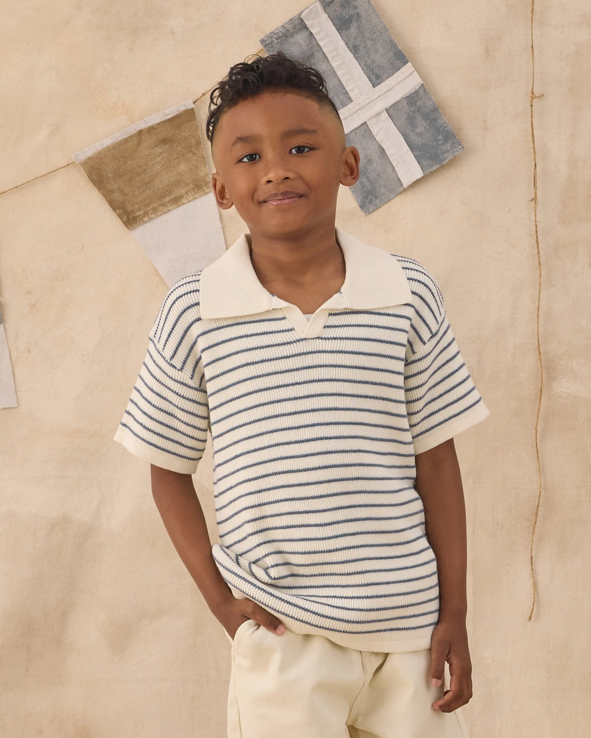 Chandler Knit Polo Marine Stripe - Image 2
