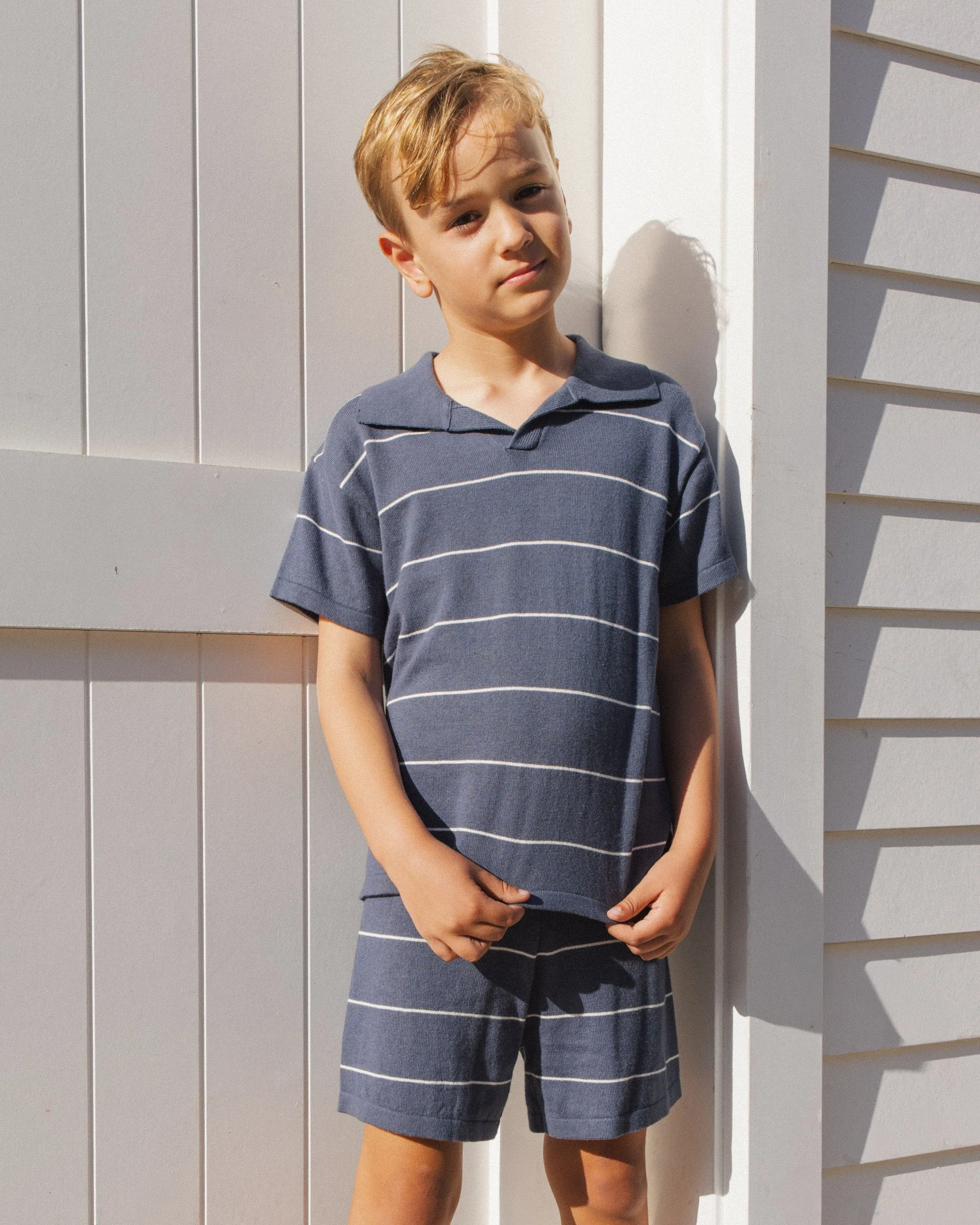 Chandler Knit Polo Navy Stripe - Image 5