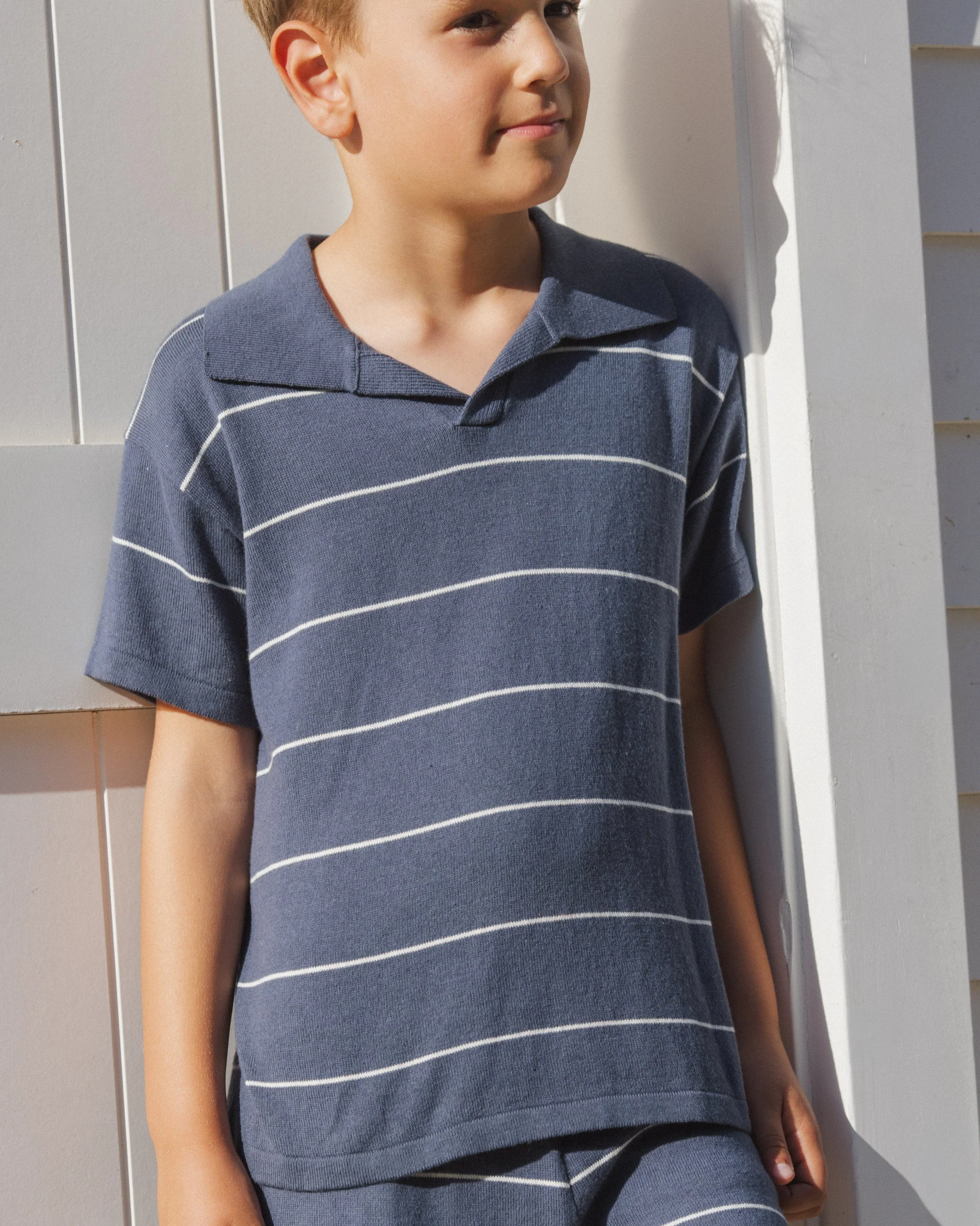Chandler Knit Polo Navy Stripe - Image 6