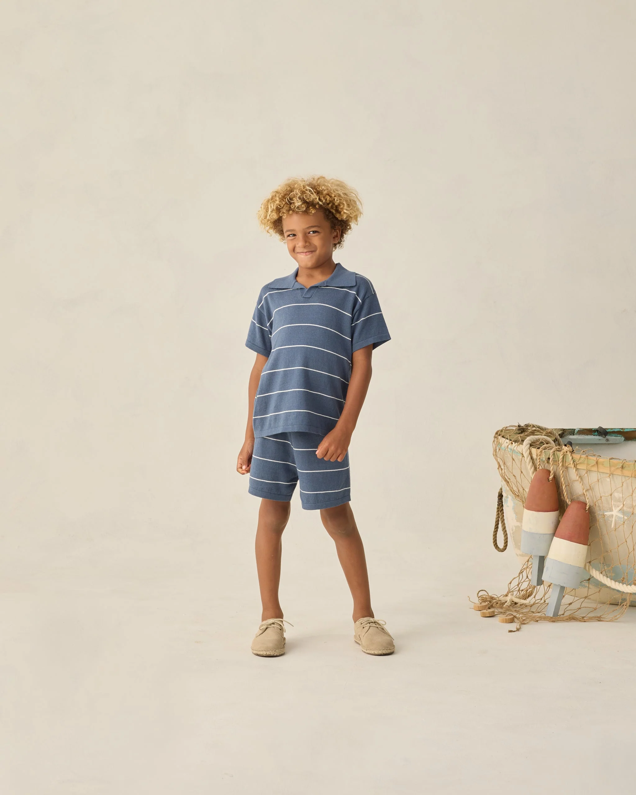 Chandler Knit Short Navy Stripe - Image 2