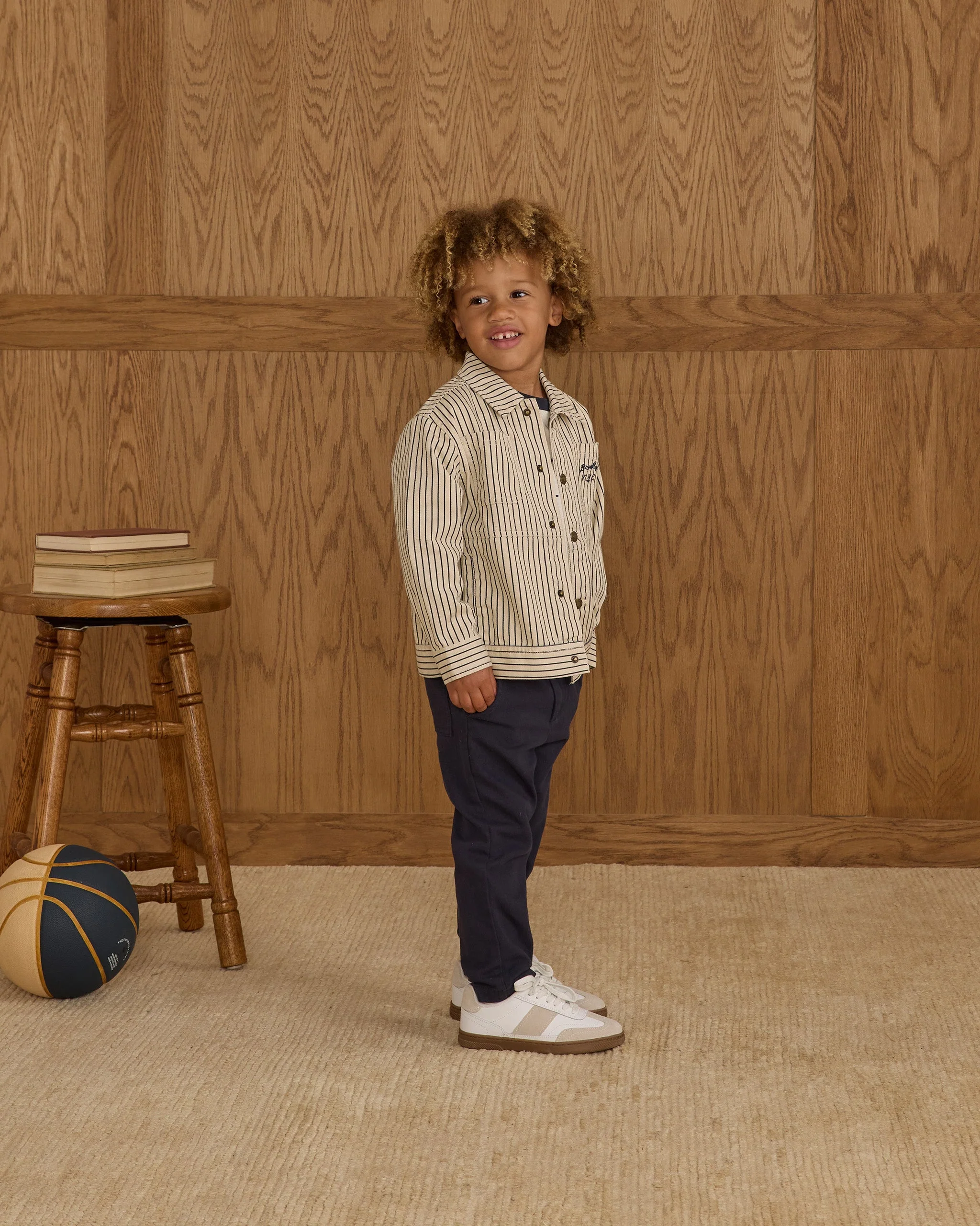 Chore Coat || Navy Pinstripe - Image 2