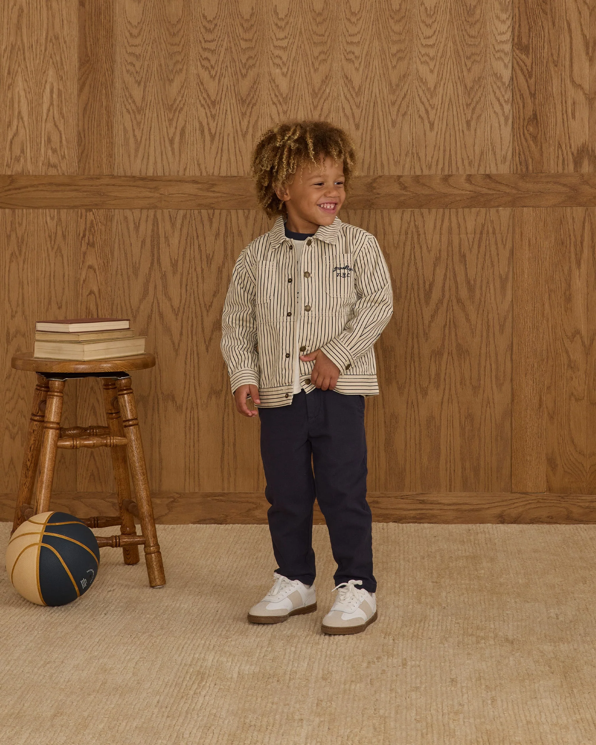Chore Coat || Navy Pinstripe - Image 3
