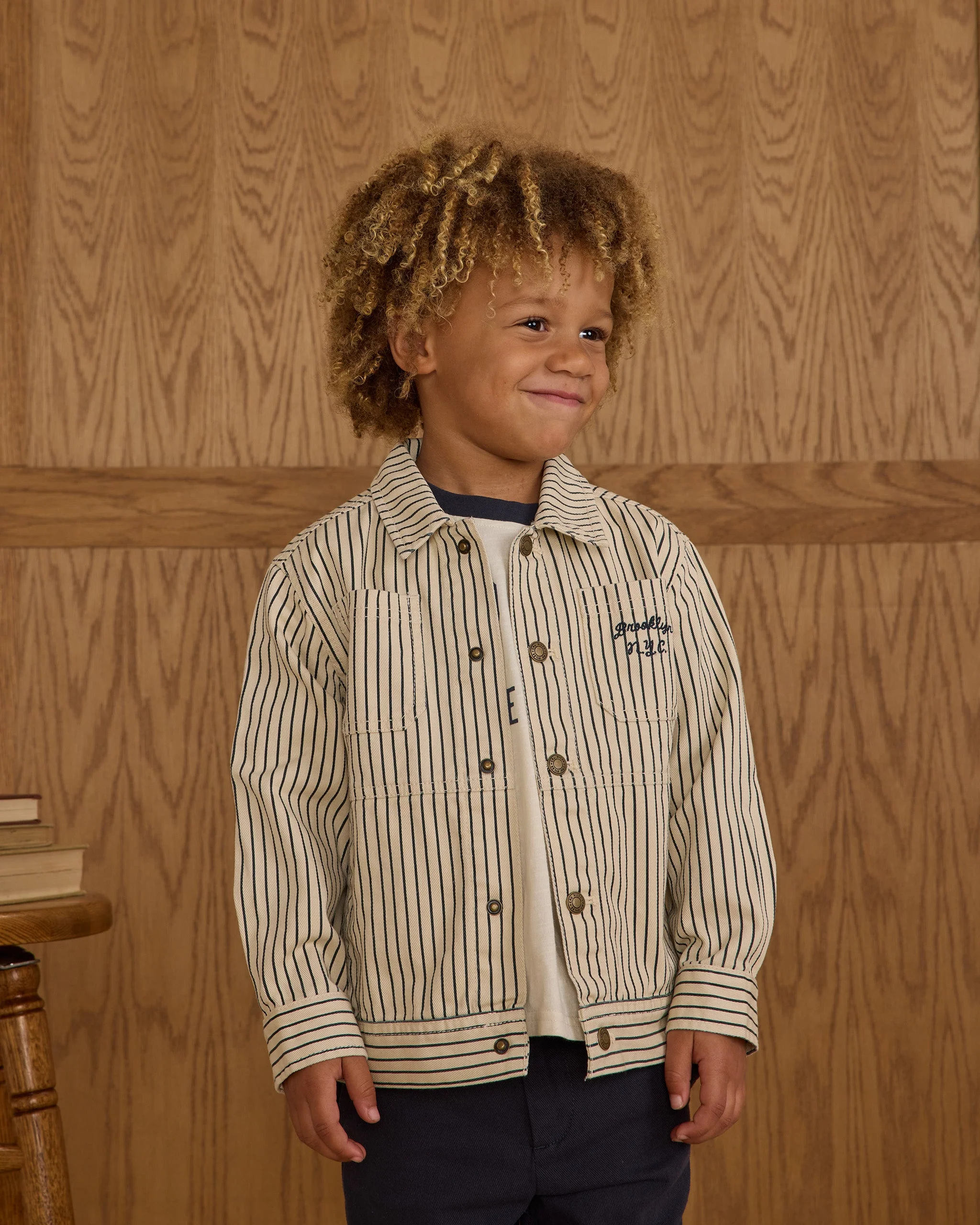 Chore Coat || Navy Pinstripe - Image 4
