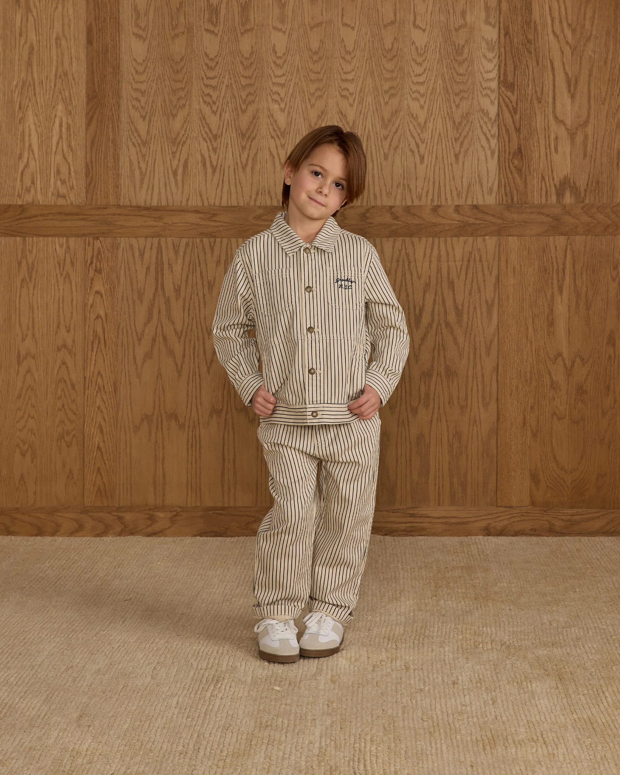 Chore Coat || Navy Pinstripe - Image 6
