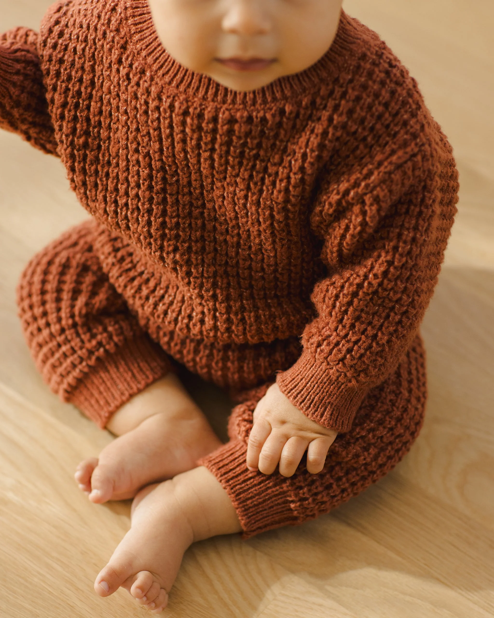Chunky Knit Pant || Cranberry - Image 4