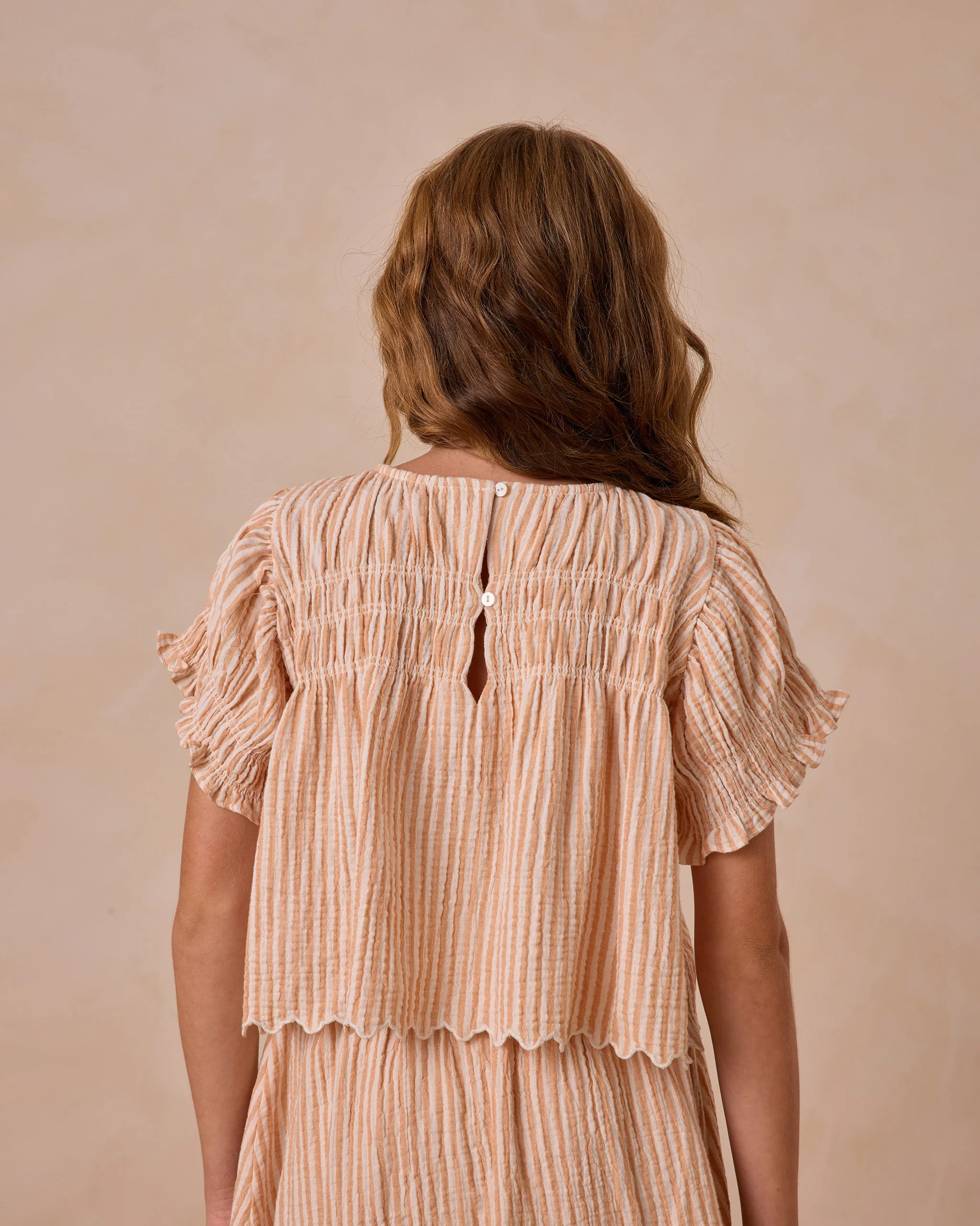 Colette Top || Grapefruit Stripe Teen - Image 4