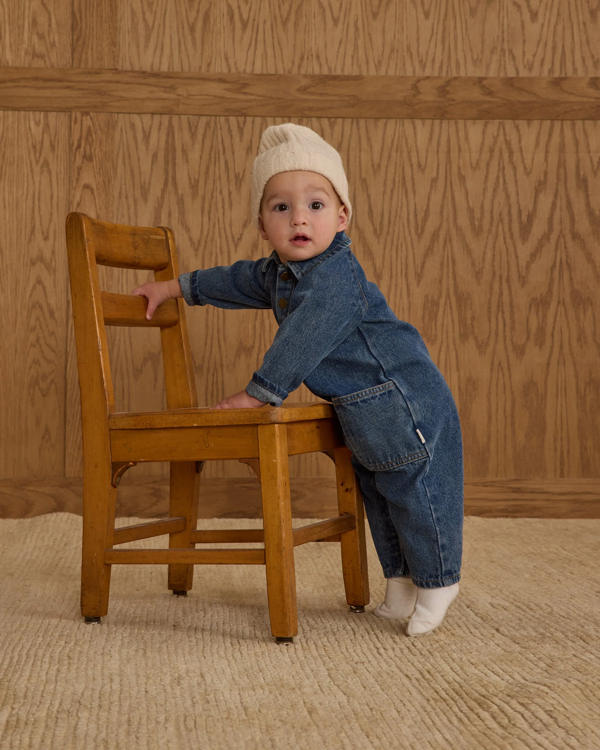 Collared Baby Jumpsuit || Indigo Denim - Image 3