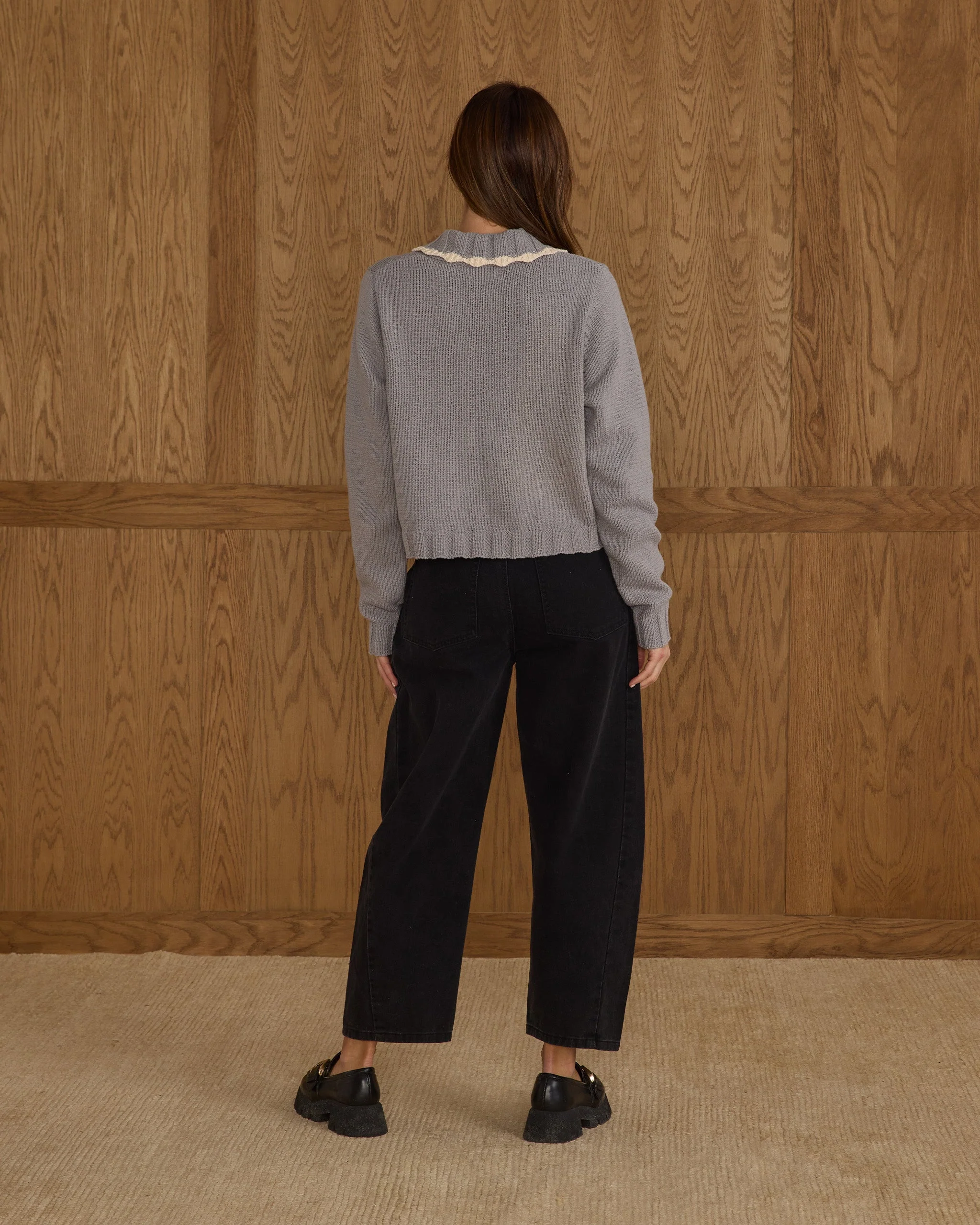 Collared Cardigan | Dusty Blue - Image 2