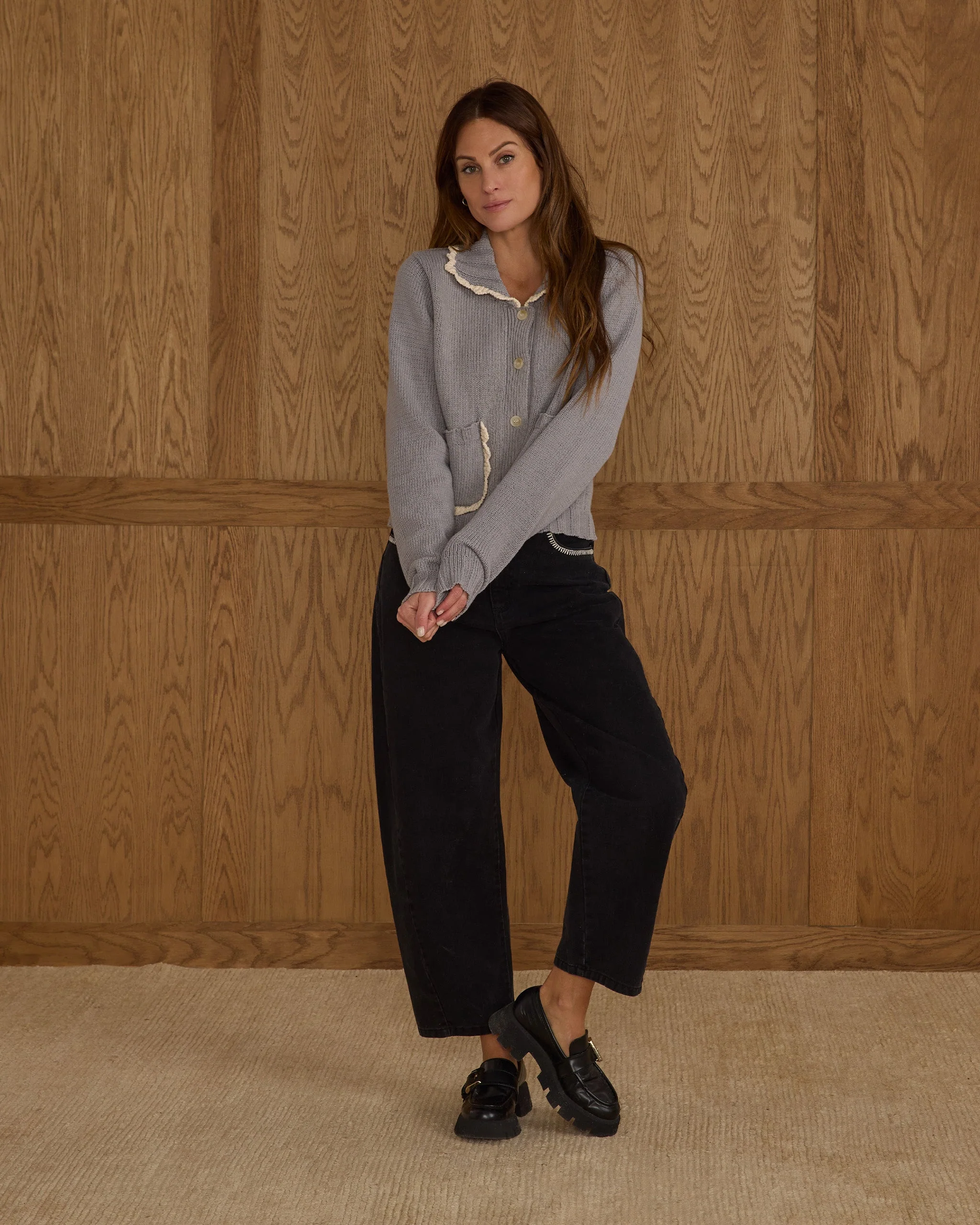 Collared Cardigan | Dusty Blue - Image 4