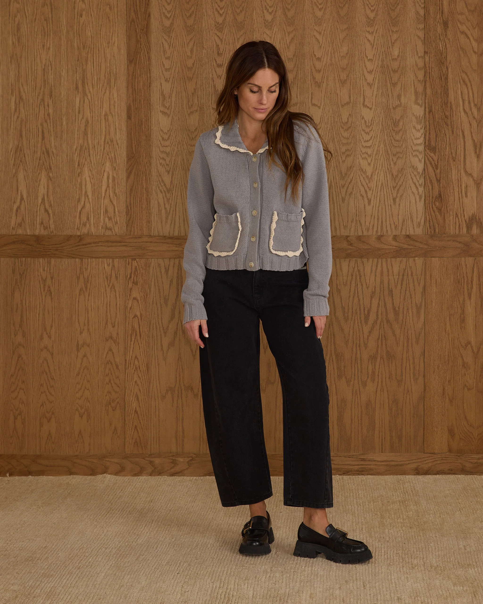 Collared Cardigan | Dusty Blue - Image 5