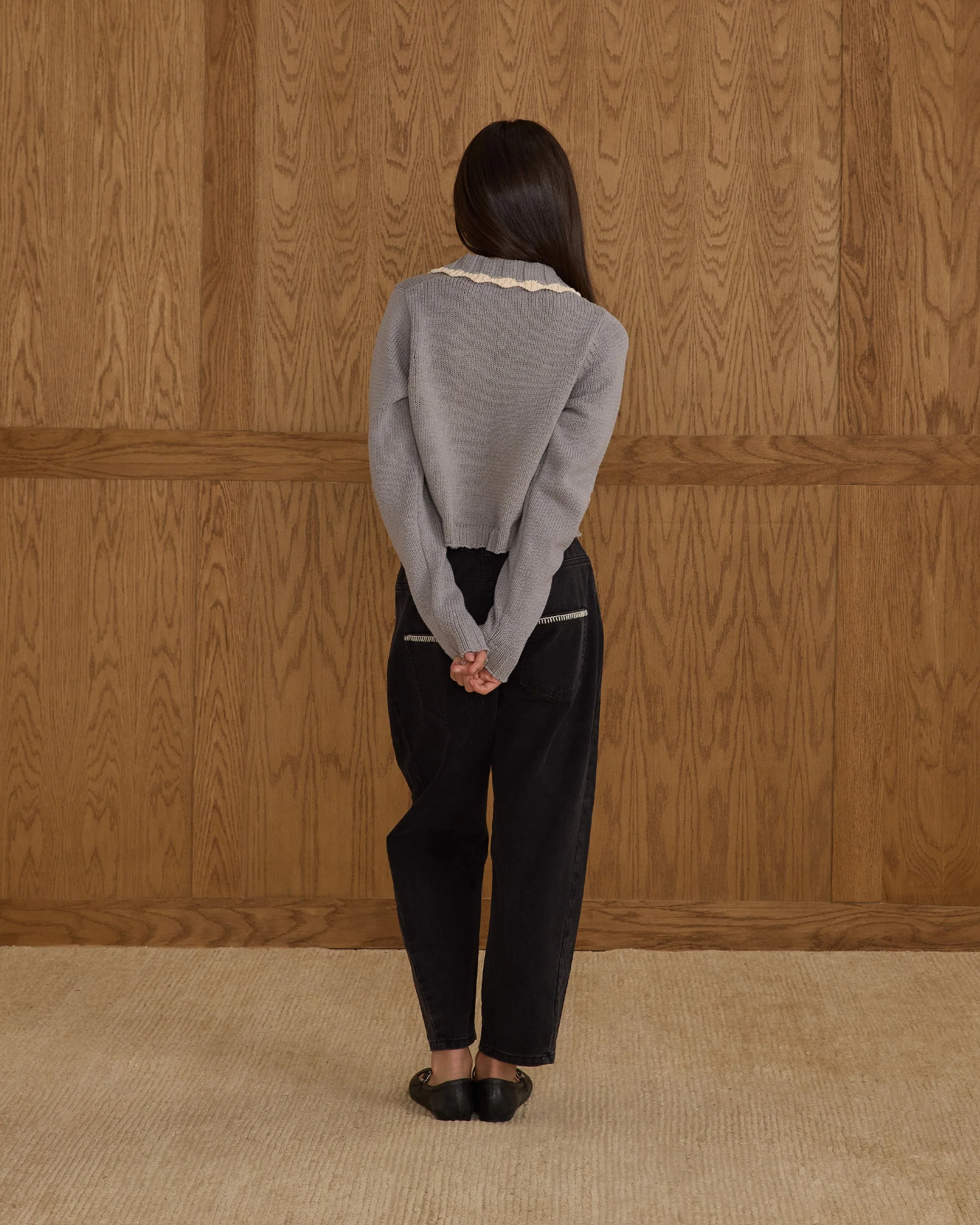 Collared Cardigan || Dusty Blue - Image 2
