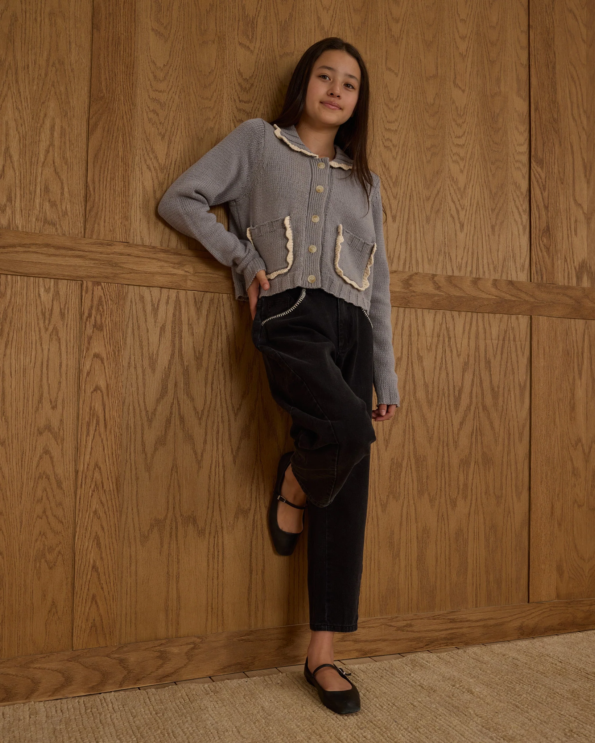 Collared Cardigan || Dusty Blue - Image 5