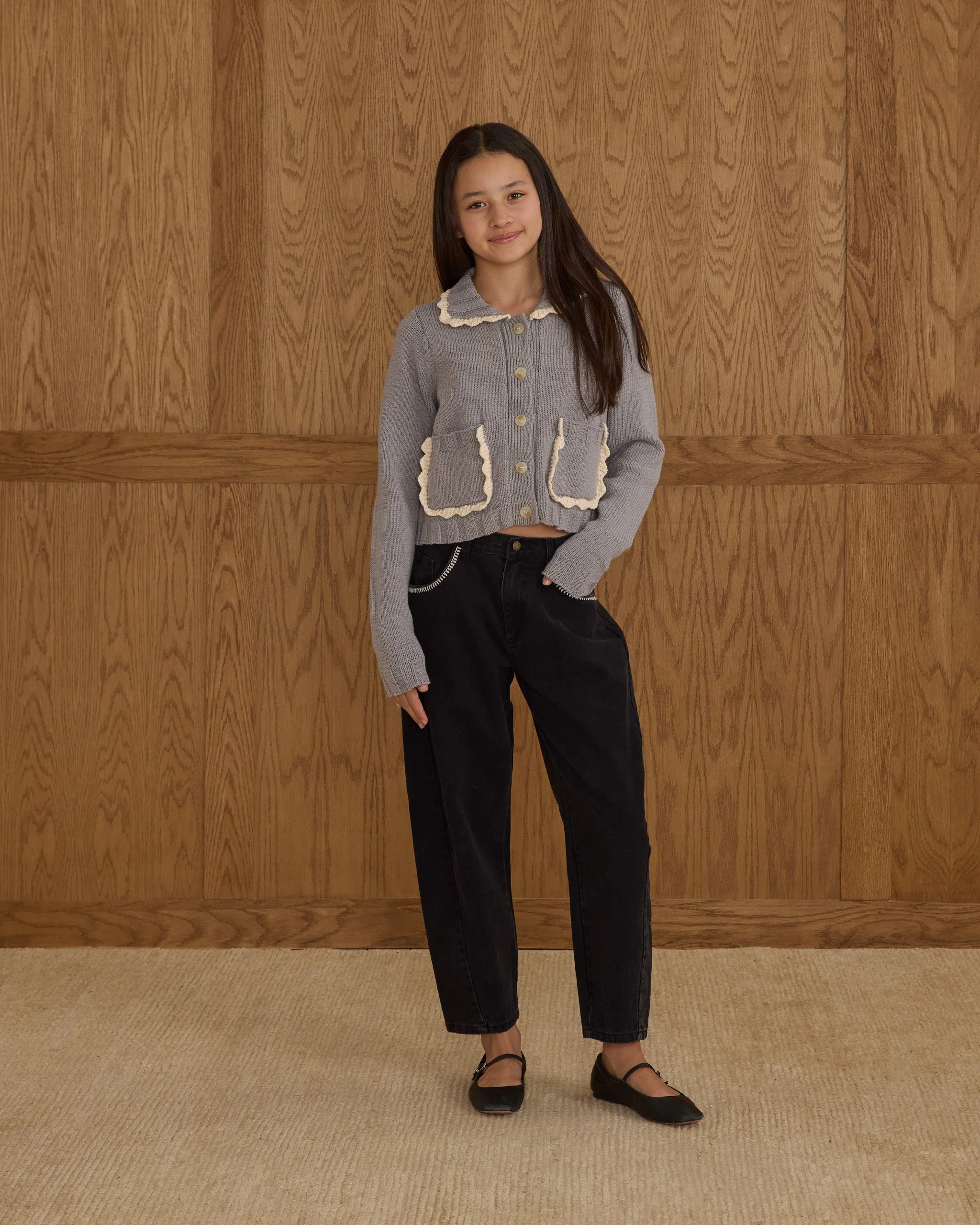Collared Cardigan || Dusty Blue - Image 6