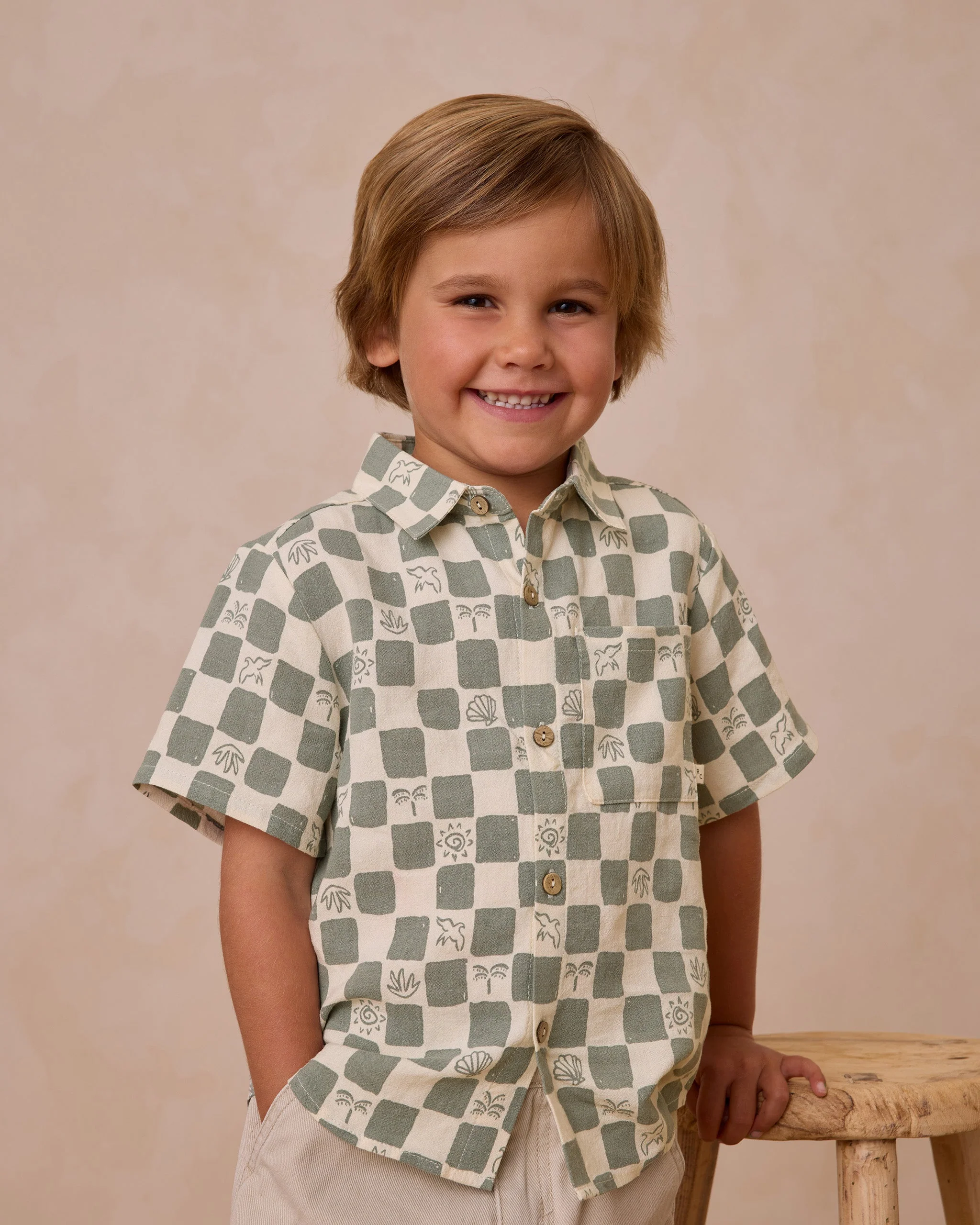 Collared Short Sleeve Shirt || Coastal Check - Image 4
