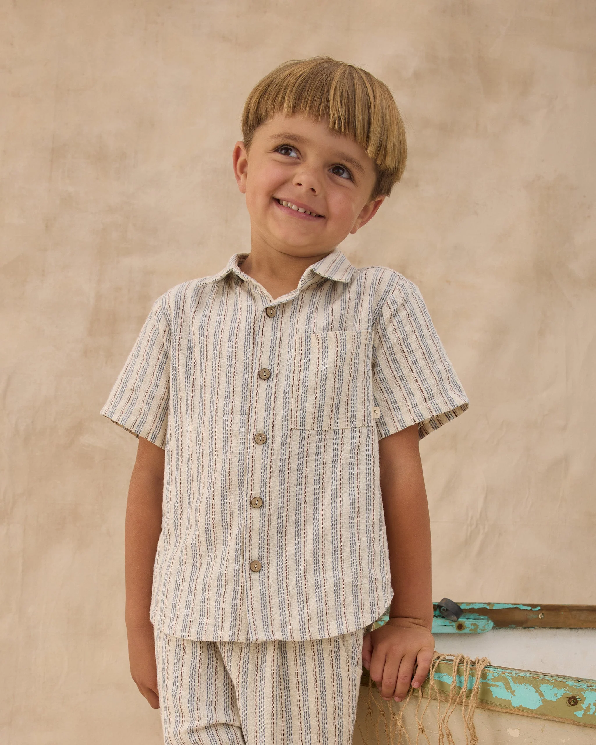 Collared Short Sleeve Shirt Nautical Stripe - Image 5