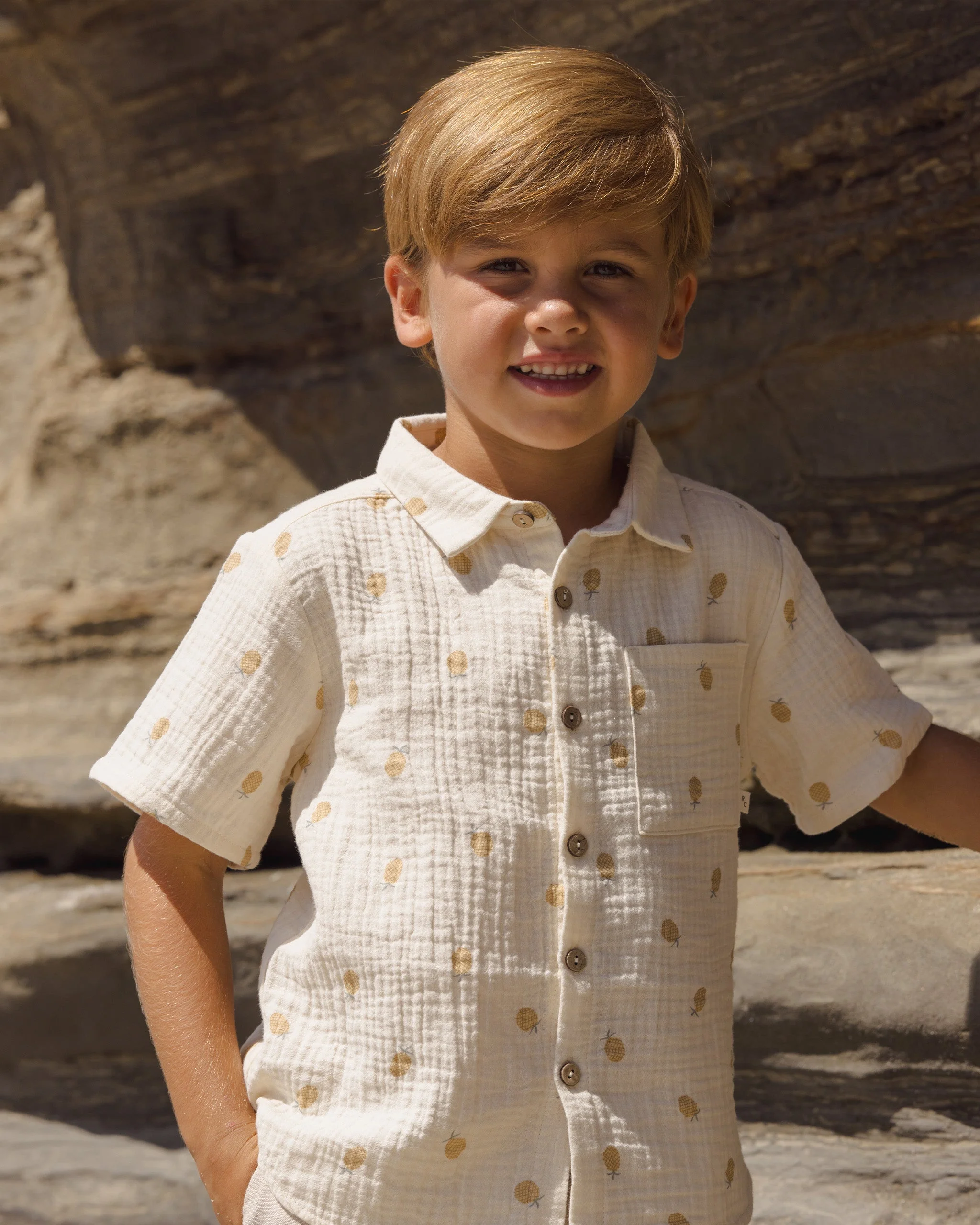 Collared Short Sleeve Shirt Pineapple - Image 2