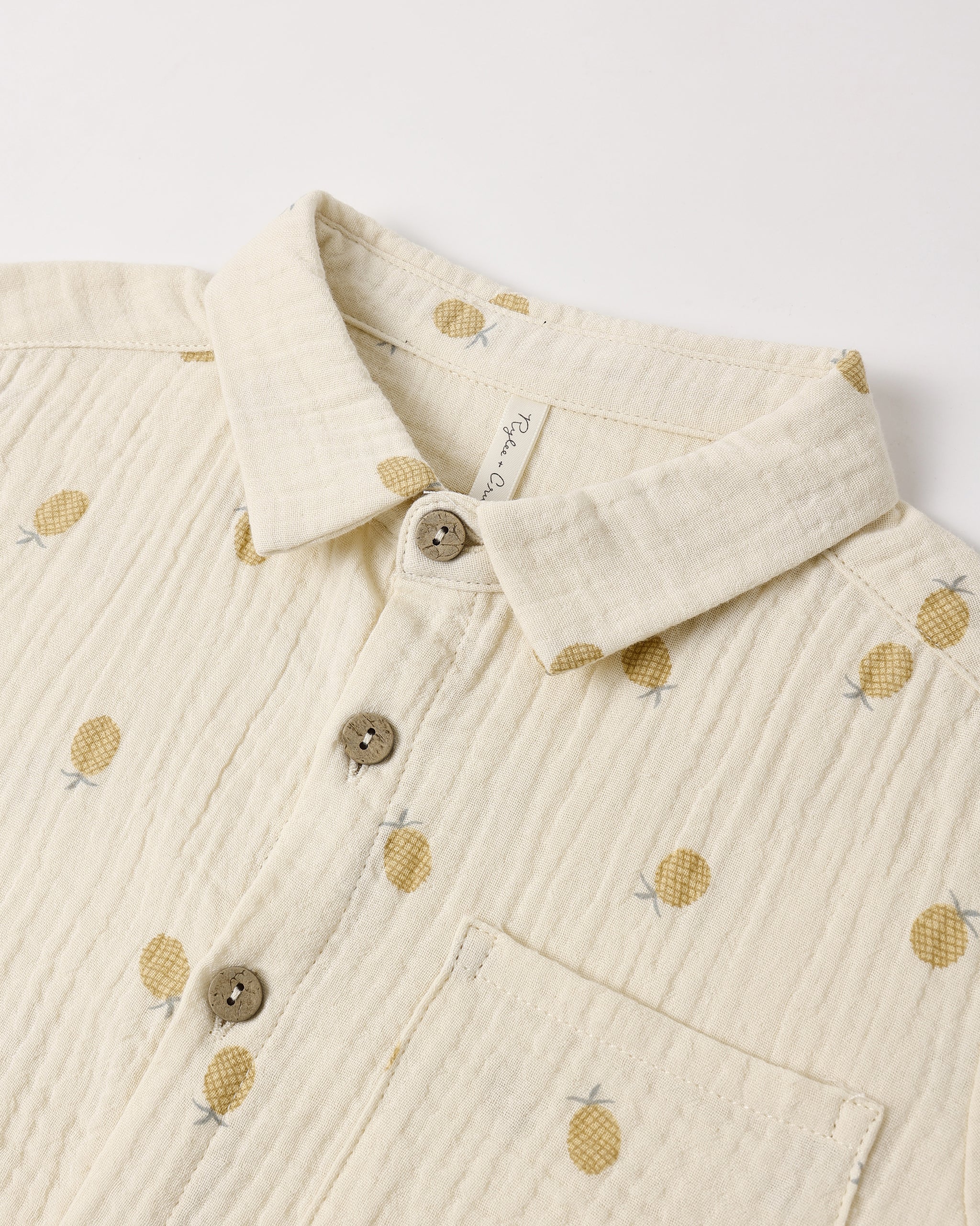 Collared Short Sleeve Shirt Pineapple - Image 7