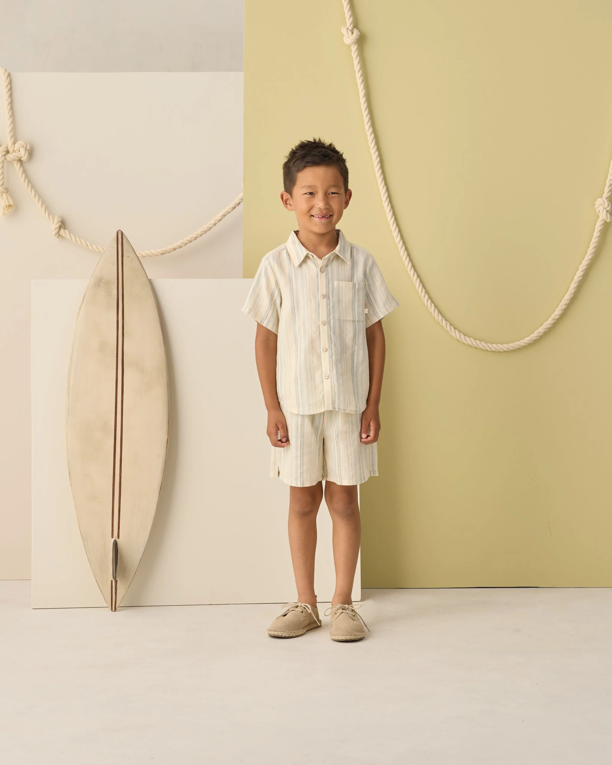 Collared Short Sleeve Shirt Sea Stripe - Image 3