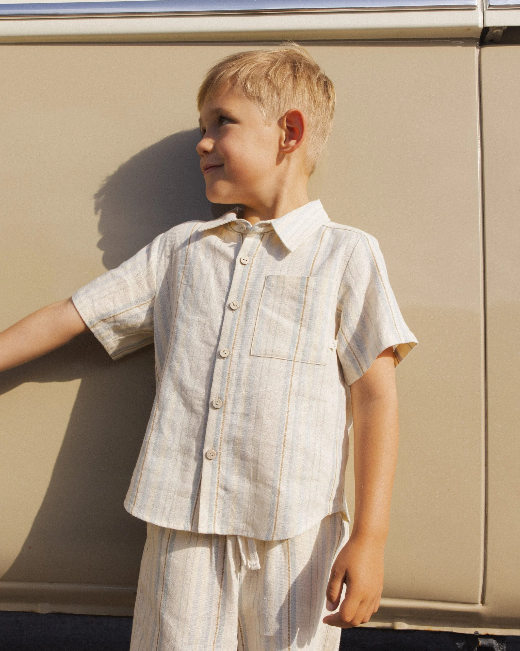 Collared Short Sleeve Shirt Sea Stripe - Image 4