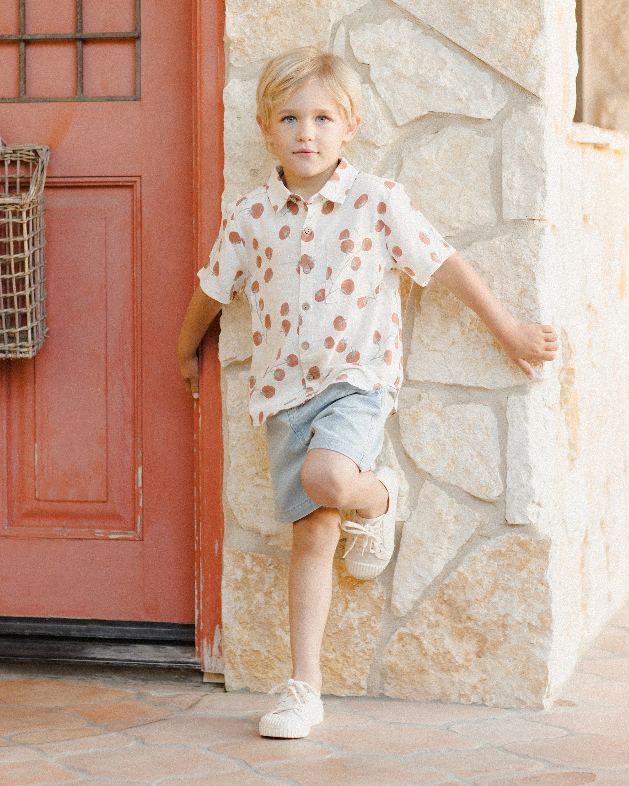 Collared Short Sleeve Shirt || Tomatoes - Image 5